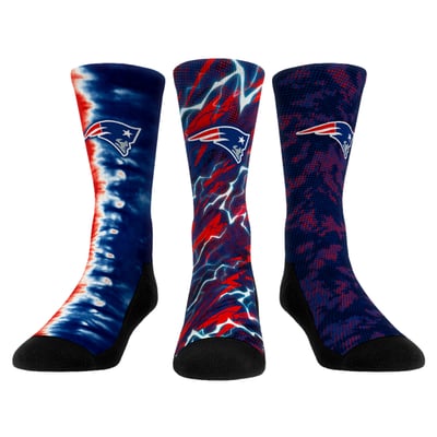 New England Patriots Rock Em Unisex Team Tones Three-Pack Crew Socks