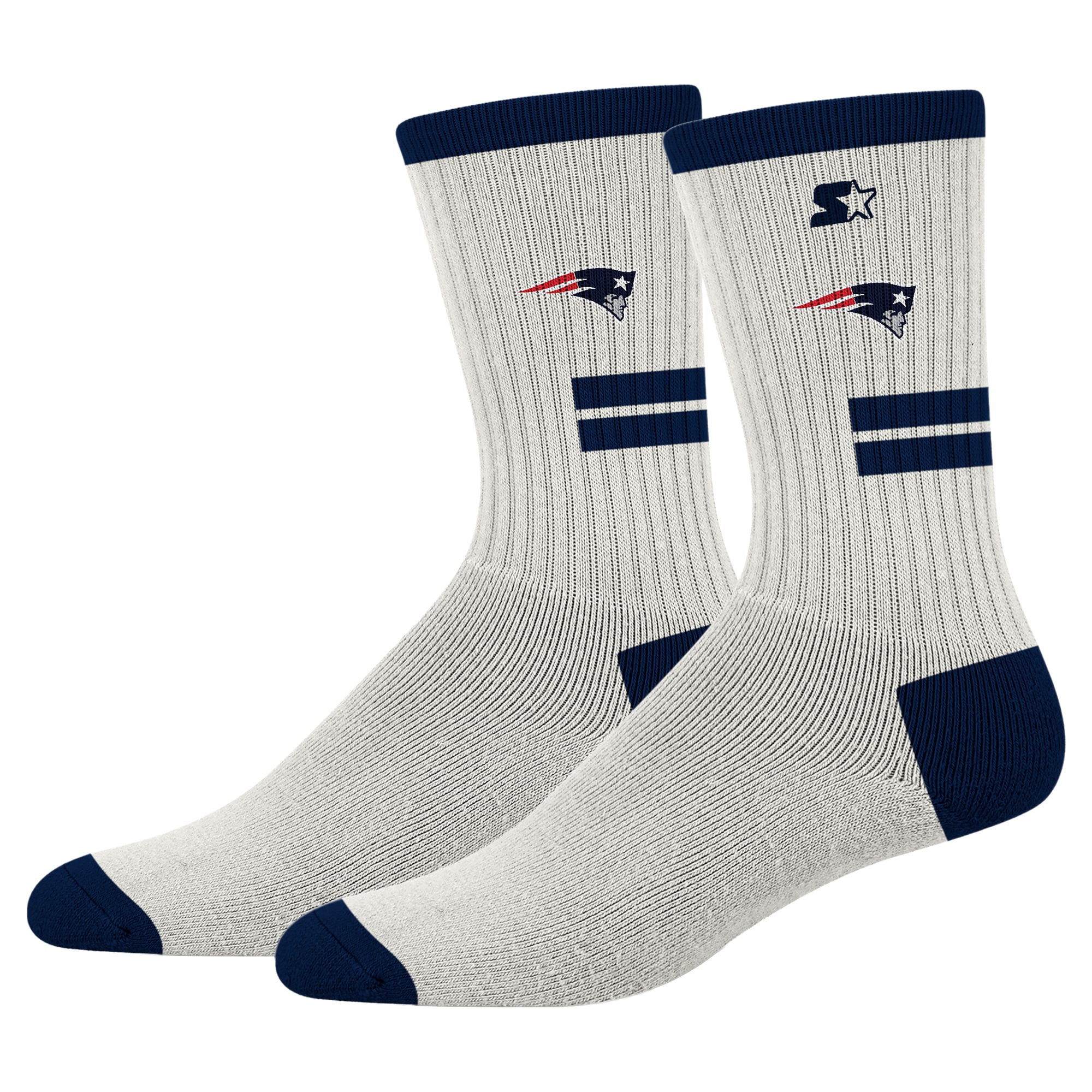 Chaussettes montantes unisexe Starter Cream New England Patriots Premiere rembourrées