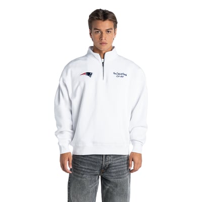  New England Patriots The Wild Collective Unisex Boxy Quarter-Zip Fleece Pullover - White