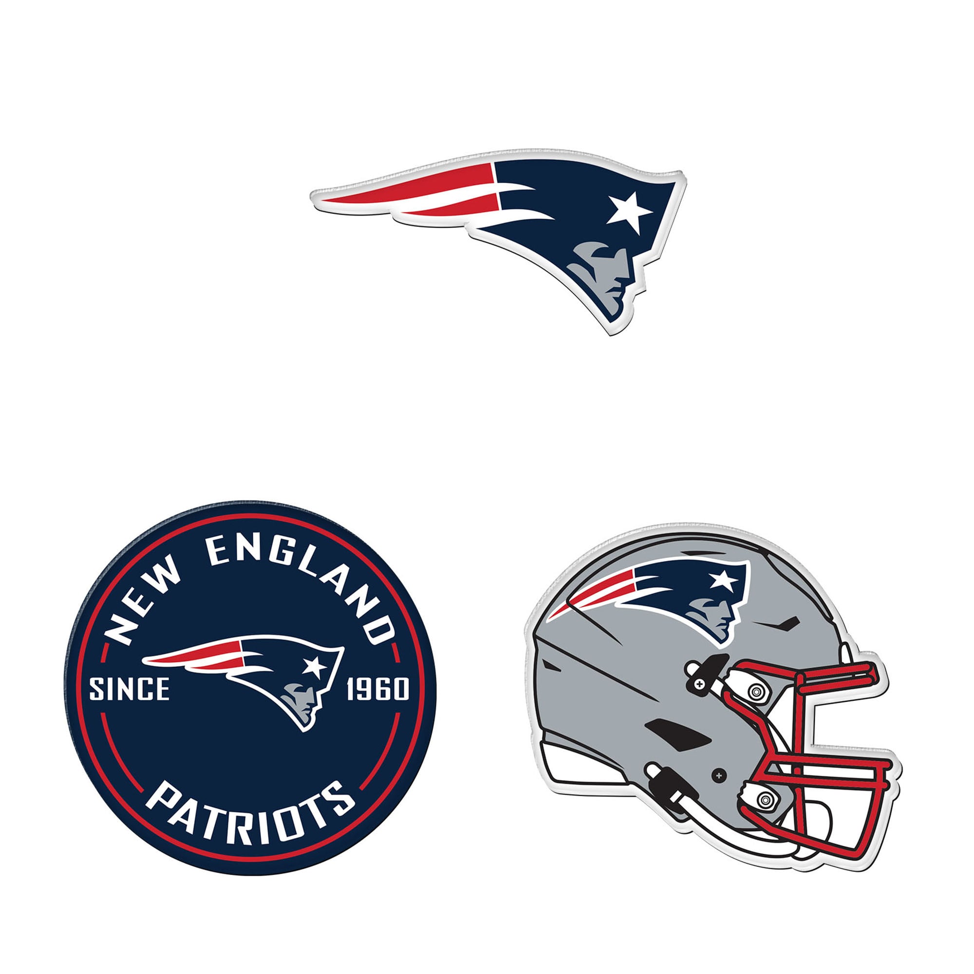 Ensemble de 3 aimants de réfrigérateur premium WinCraft New England Patriots