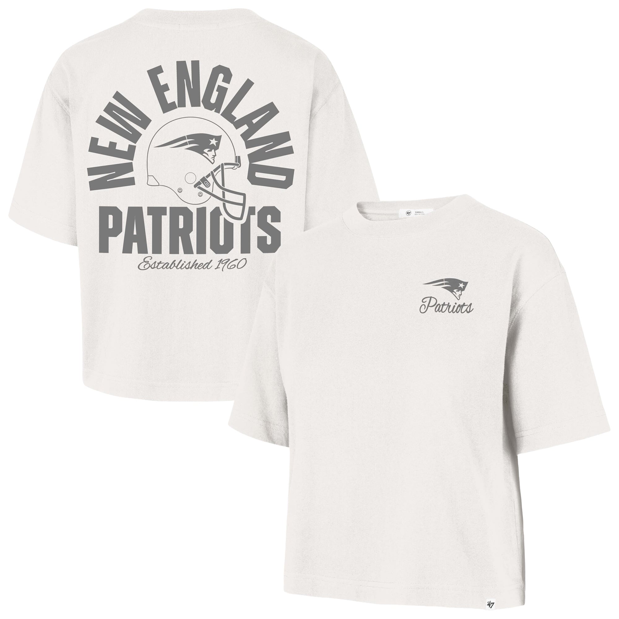 Women's '47 Stone New England Patriots Photon Dust Foundational Reed City T-Shirt
