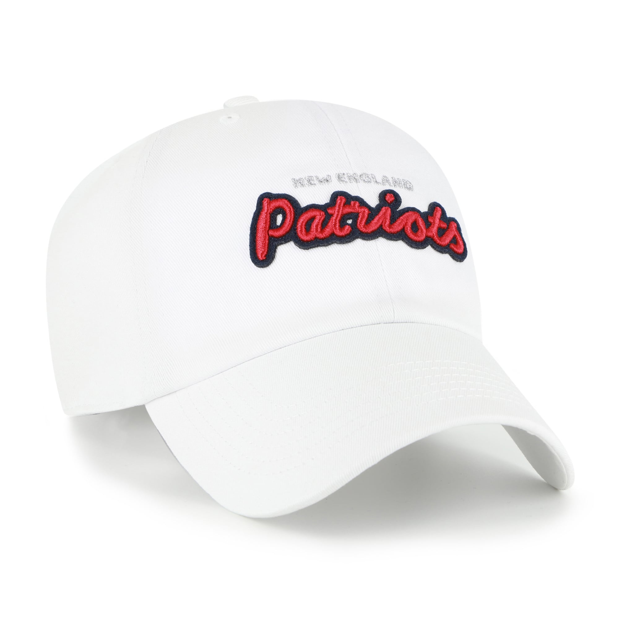 Women's '47 White New England Patriots Trendy Script Clean Up Adjustable Hat