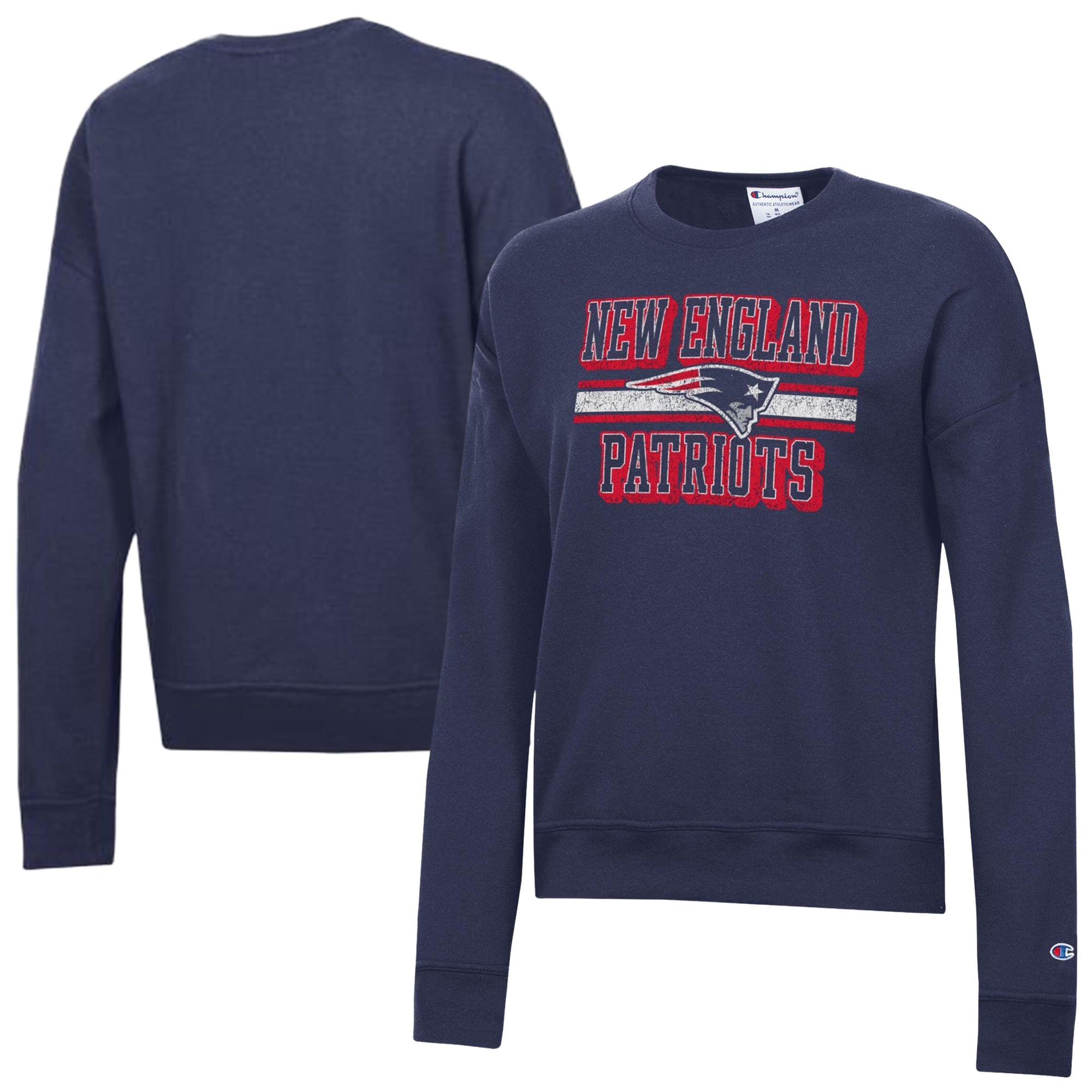 Sweat-shirt en polaire Powerblend bleu marine Champion pour femme, modèle New England Patriots.