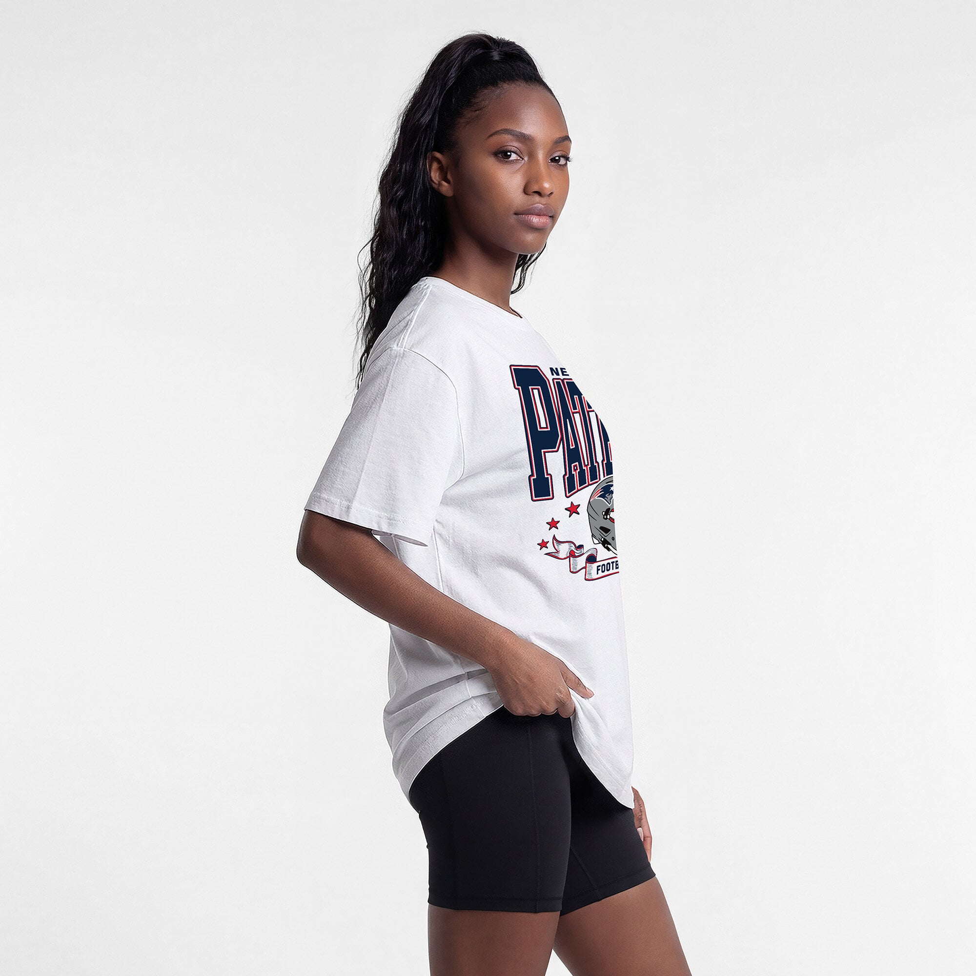 T-shirt oversize blanc Champion New England Patriots pour femmes