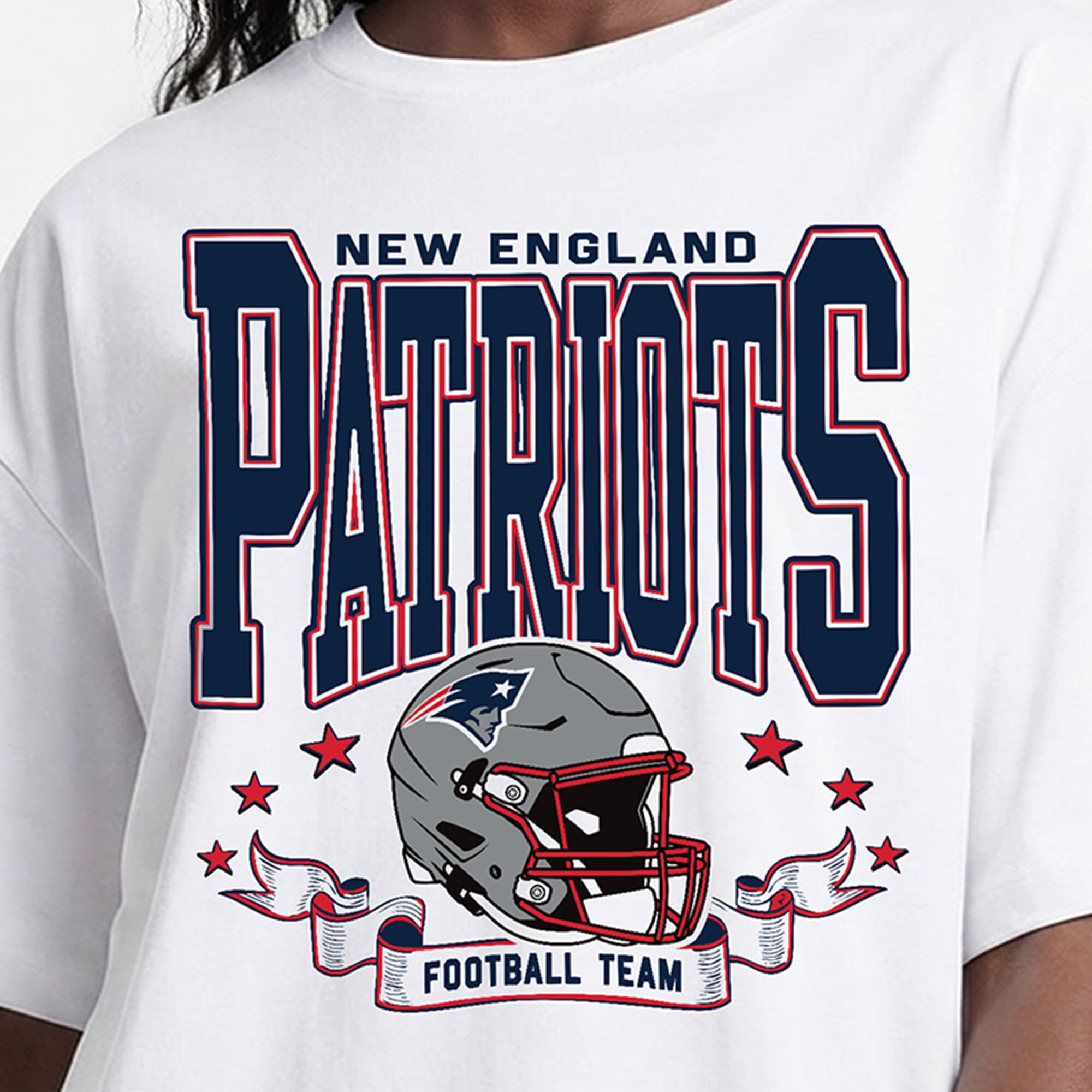 T-shirt oversize blanc Champion New England Patriots pour femmes