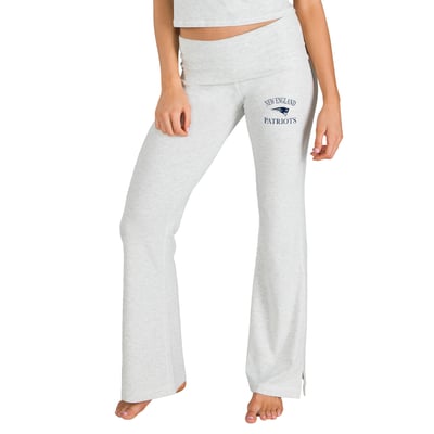  New England Patriots Concepts Sport Women's Fray Flared Split Hem Pants - Gray