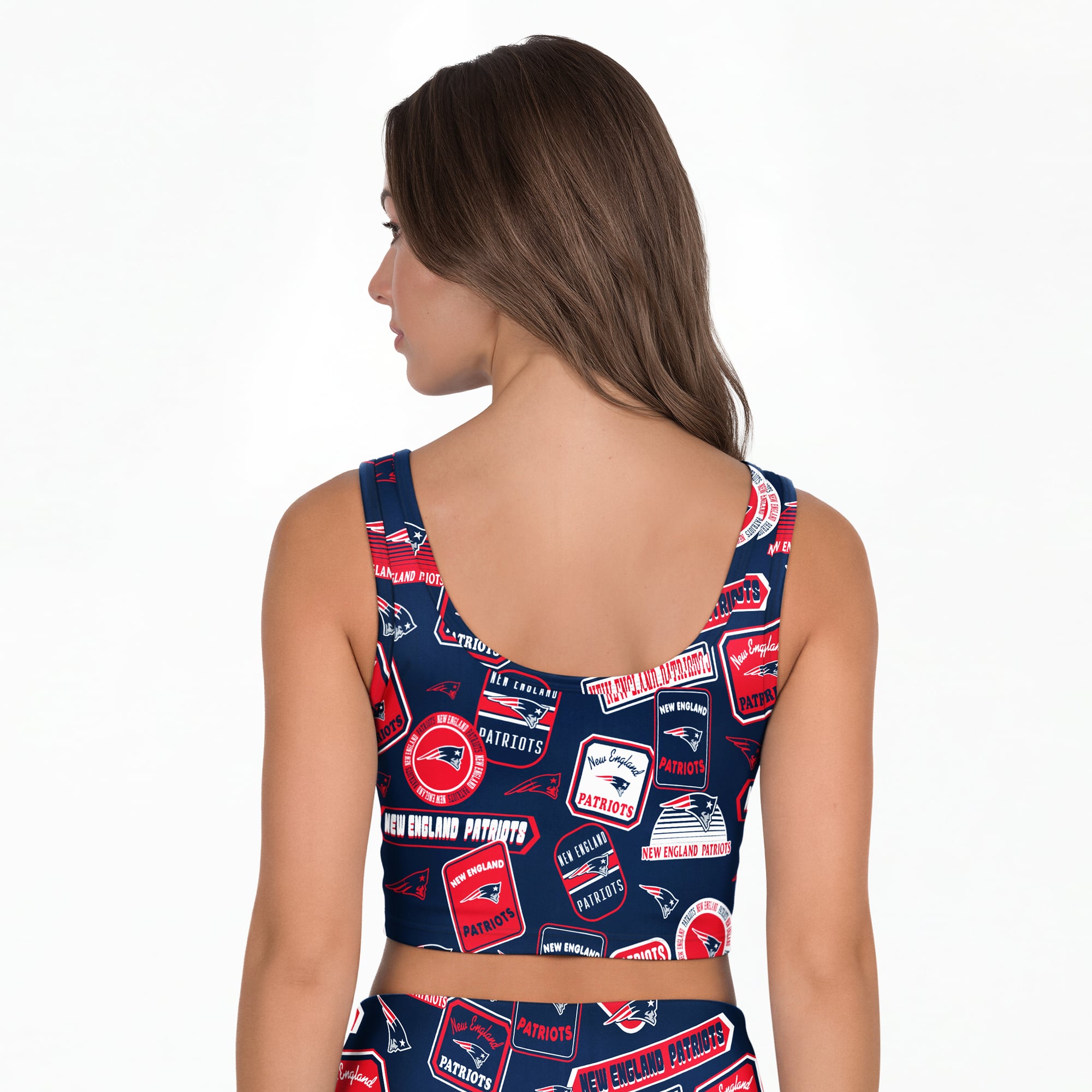 Women's Concepts Sport Navy New England Patriots Grady Allover Print Bralette