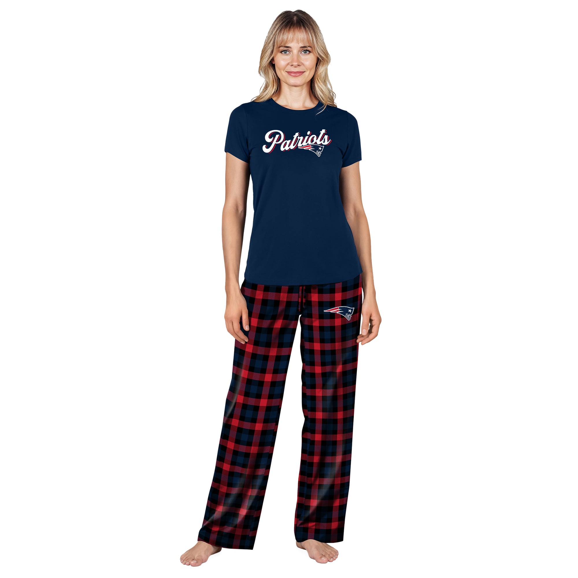Ensemble de nuit Highland bleu marine New England Patriots pour femmes Concepts Sport