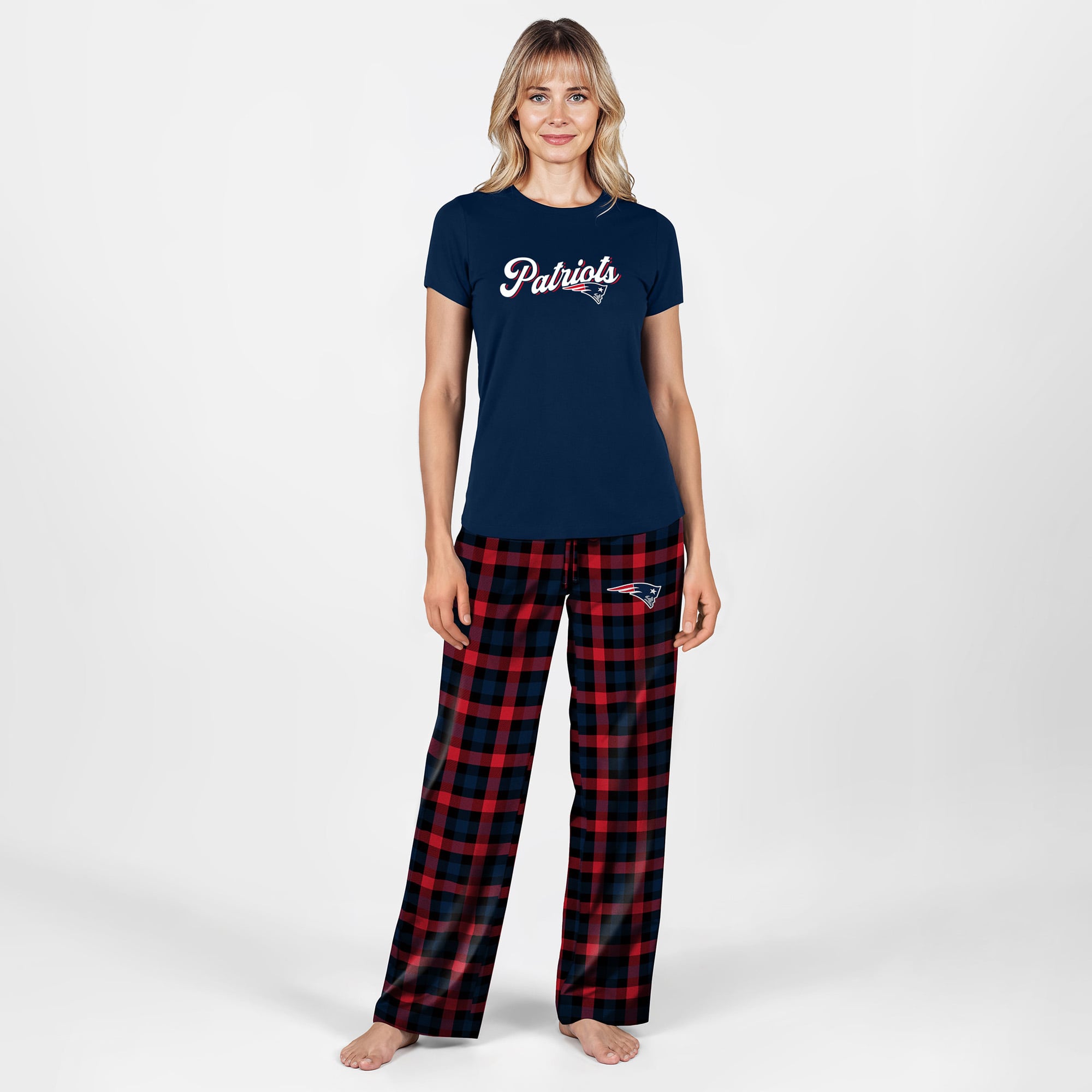 Women's Concepts Sport Navy New England Patriots Plus Highland Sleep Set