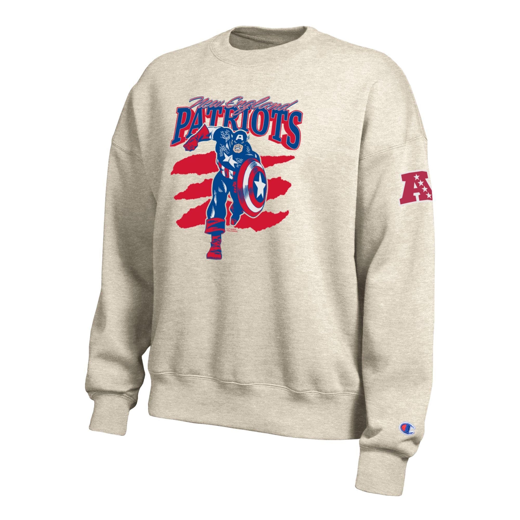 Sweat-shirt polaire Disney x Champion All-Star New England Patriots couleur avoine pour femme