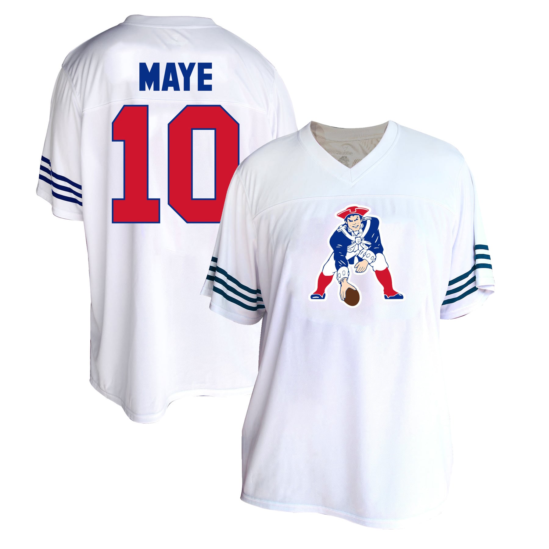 Women's Fanatics Drake Maye White New England Patriots Plus Fashion Jersey