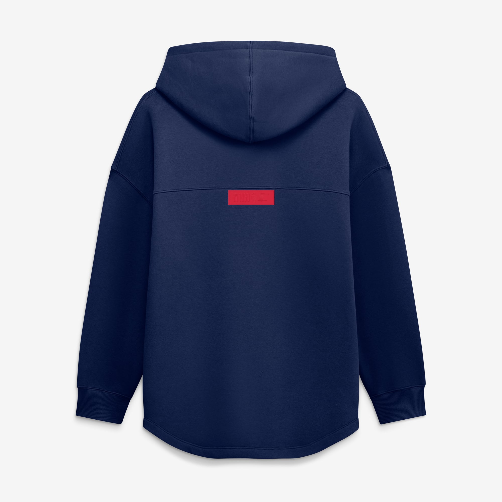 Sweat à capuche tunique oversize bleu marine New England Patriots pour femme (Fanatics)