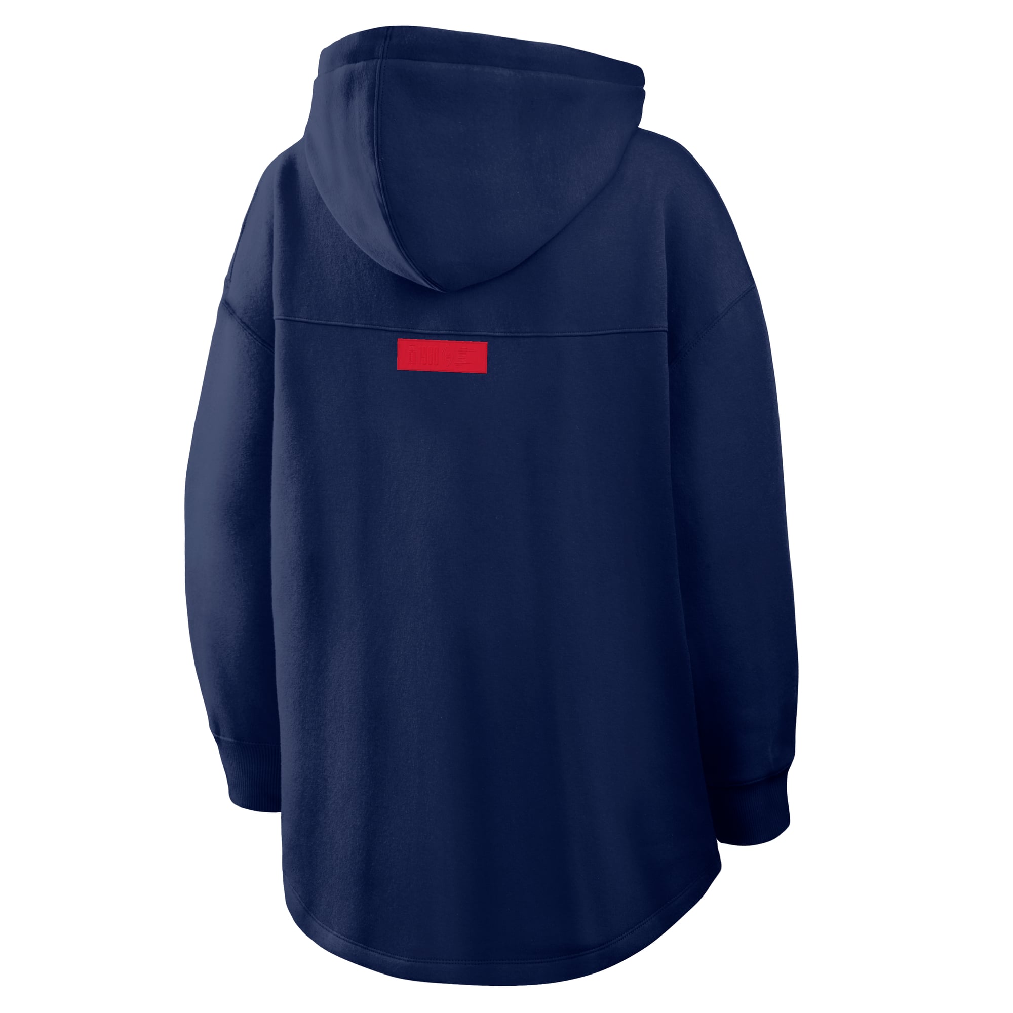 Sweat à capuche tunique oversize bleu marine New England Patriots pour femme (Fanatics)