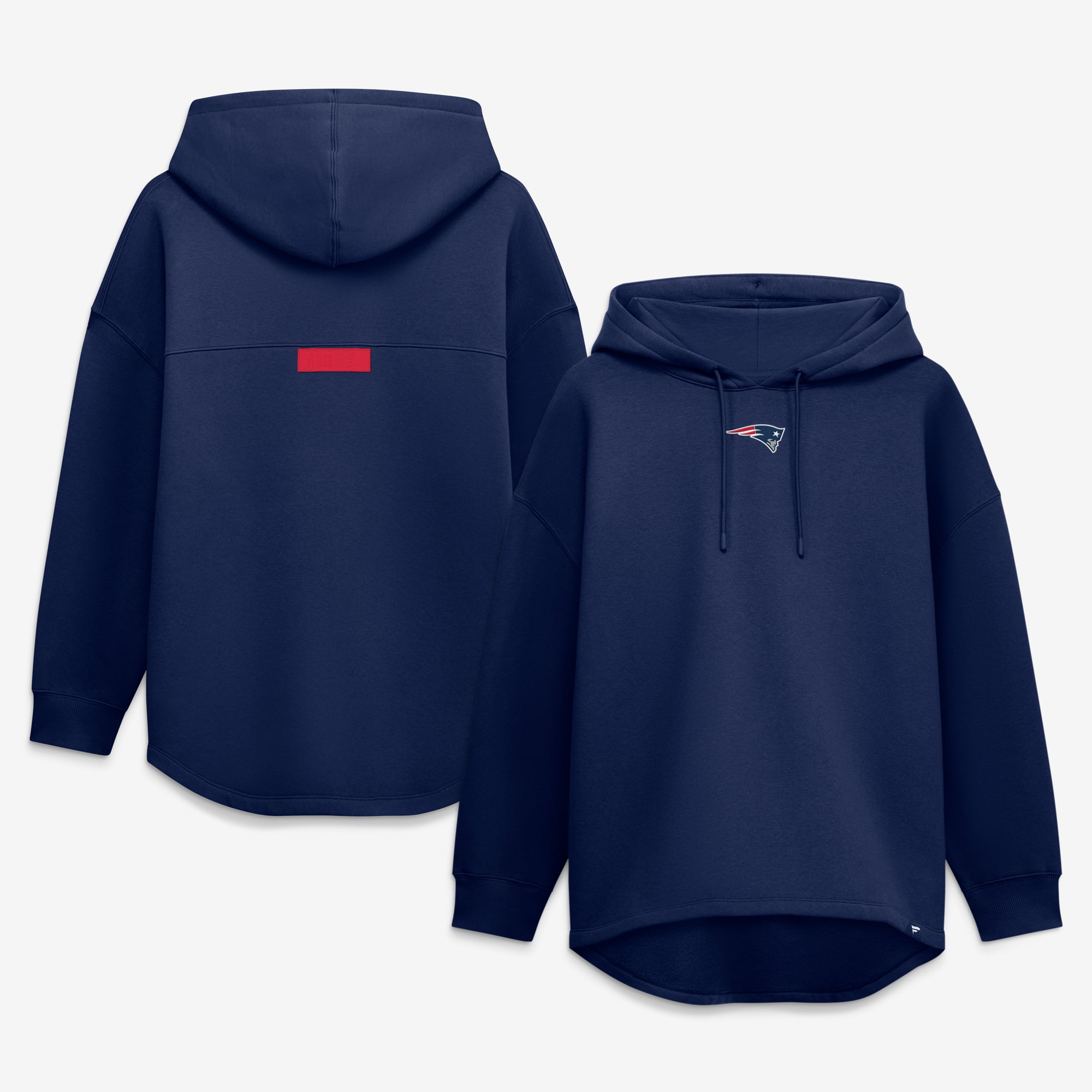 Sweat à capuche tunique oversize bleu marine New England Patriots pour femme (Fanatics)