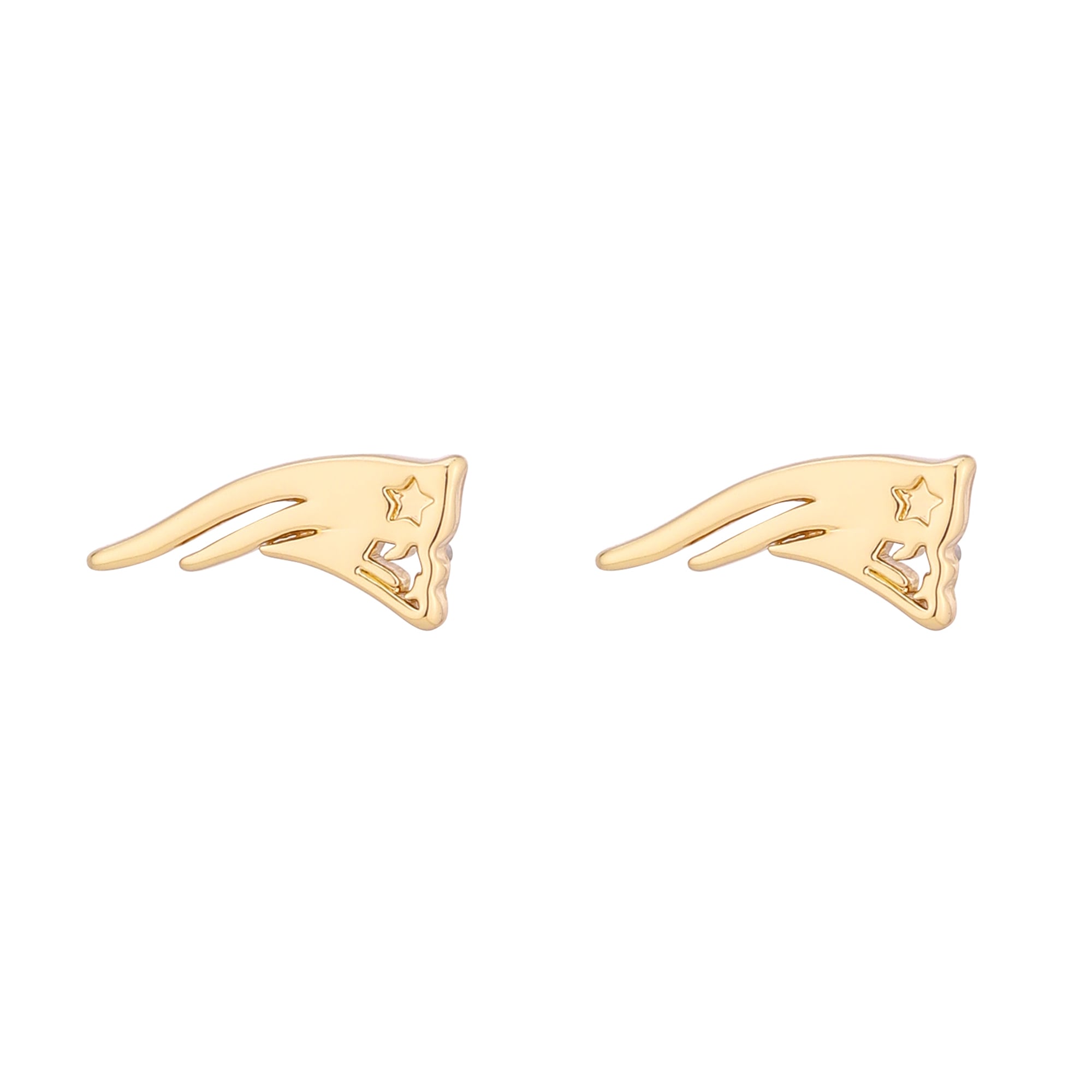 Boucles d'oreilles puces pour femmes LUV AJ Gold New England Patriots Logo