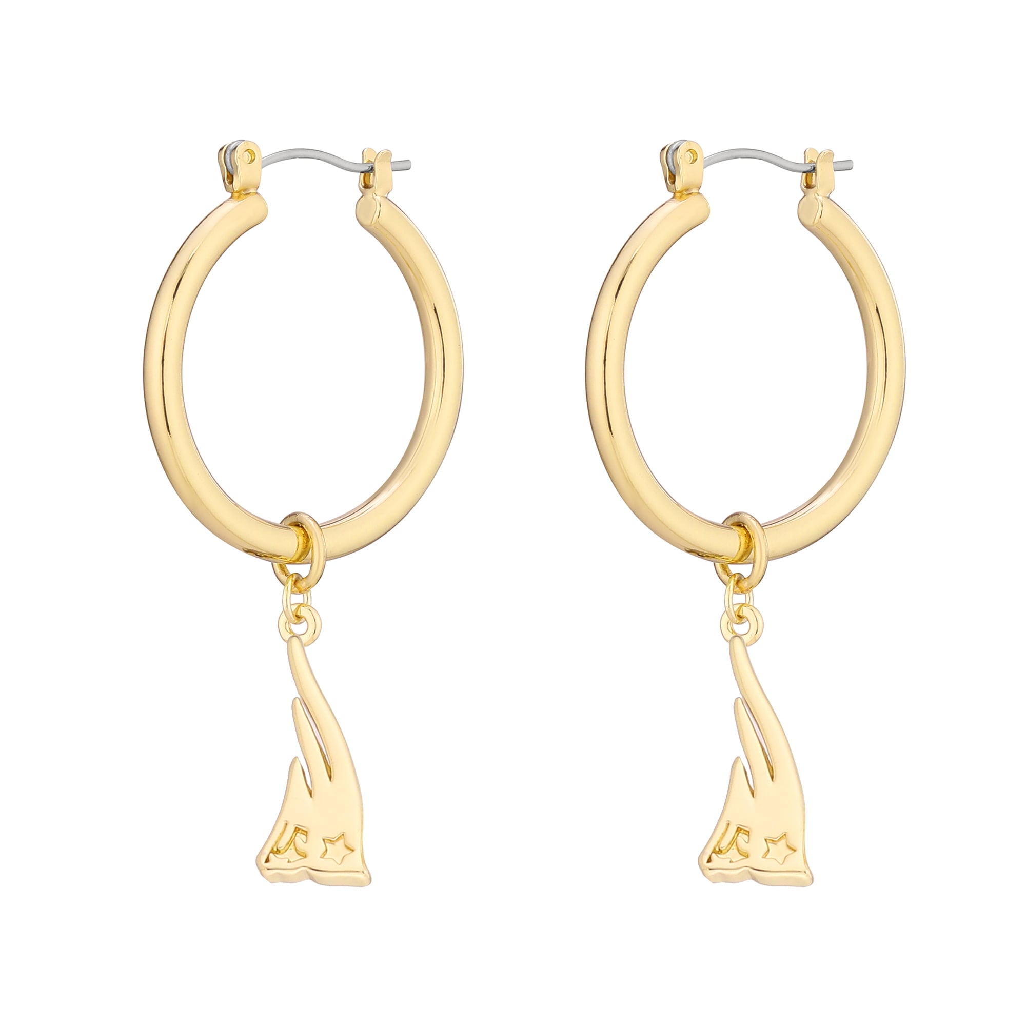 Boucles d'oreilles créoles LUV AJ Gold New England Patriots XL avec logo pour femmes