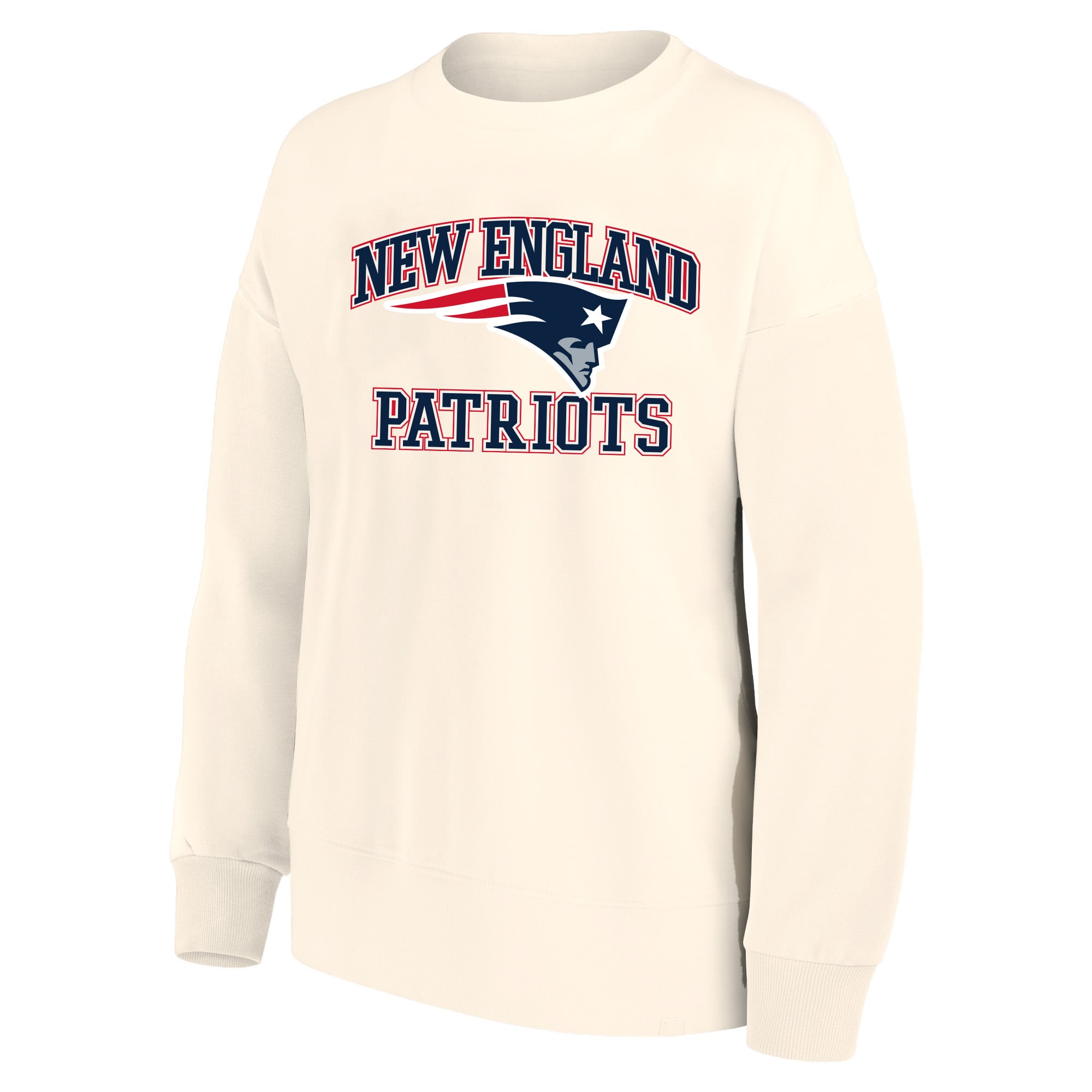 Women's Mitchell & Ness Cream New England Patriots Heart Soul Plus Sweatshirt