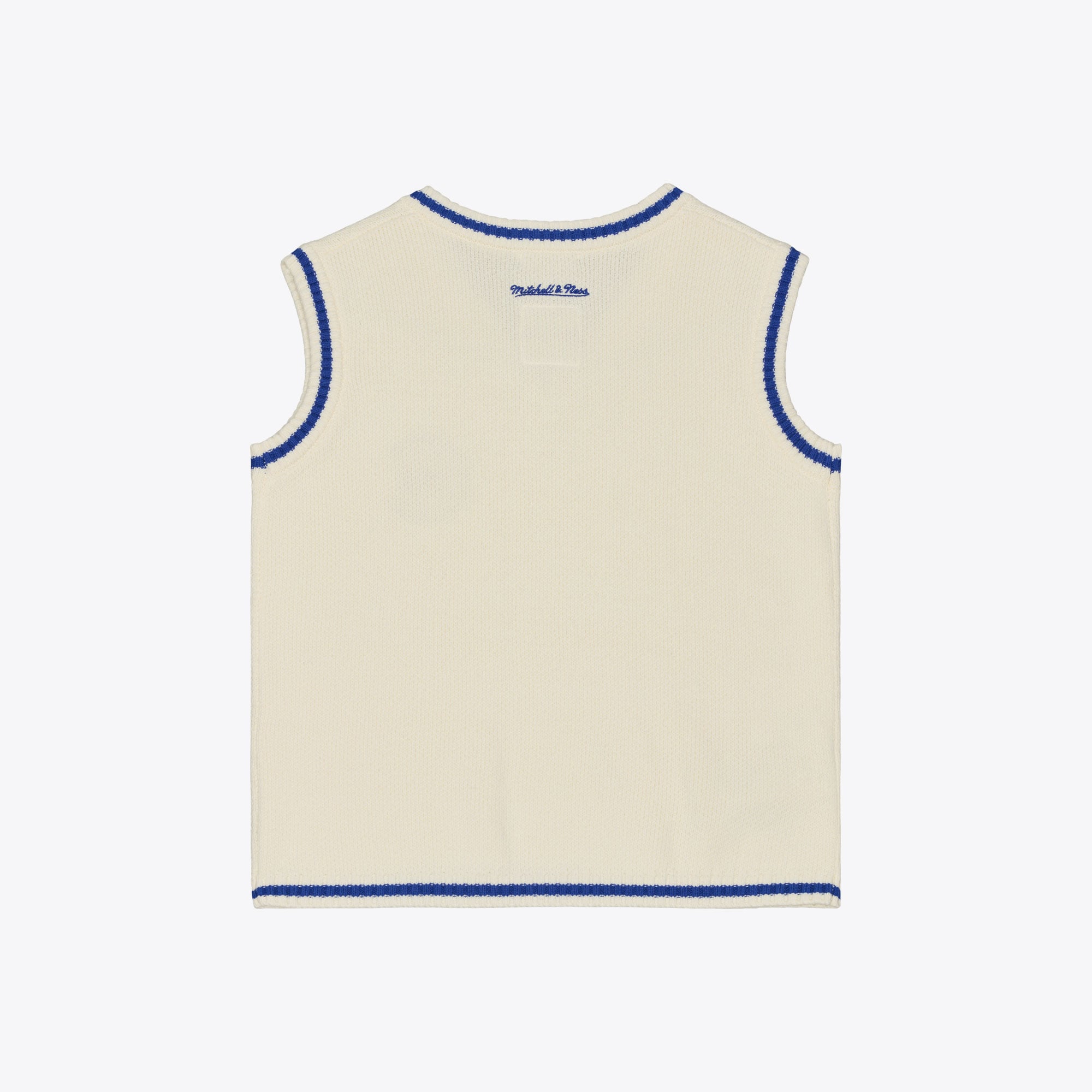 Women's Mitchell & Ness Cream New England Patriots Retro Roots V-Neck Sweater Vest