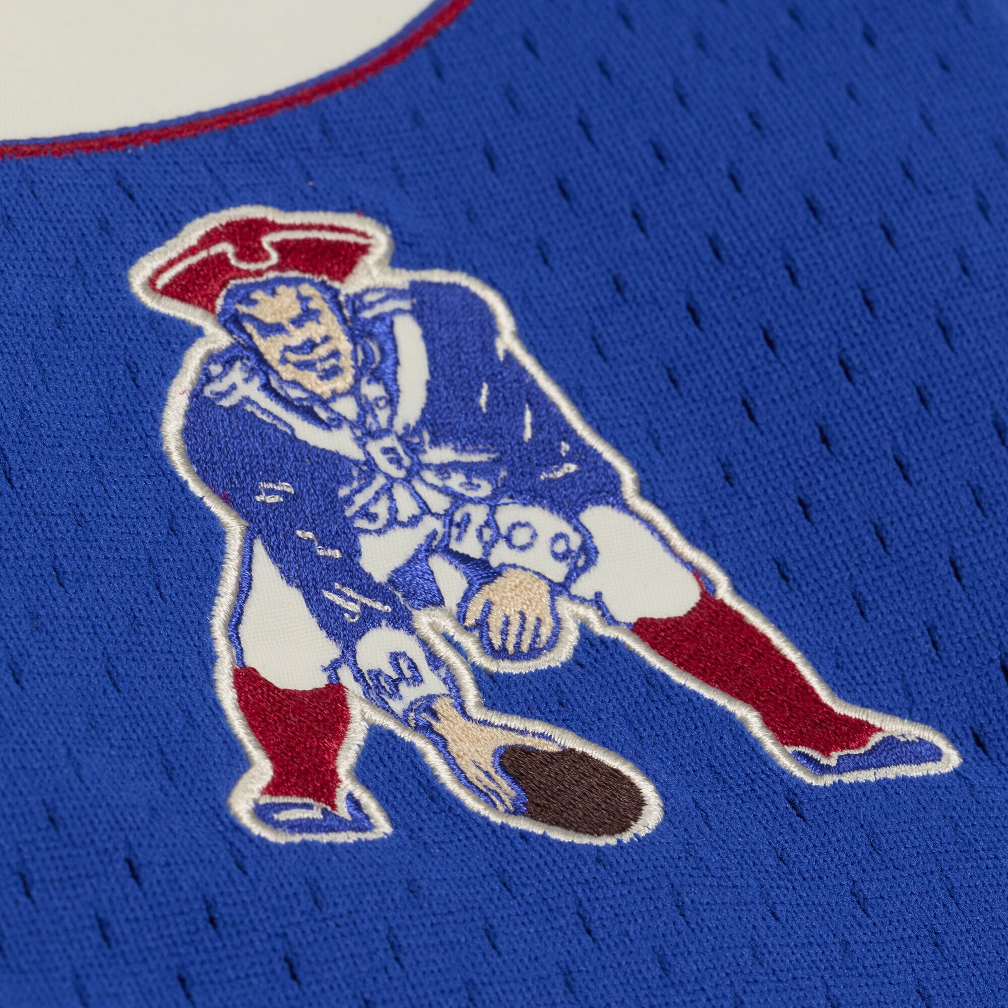 Maillot de baseball rétro Roots des New England Patriots, couleur royale, pour femmes, Mitchell & Ness.