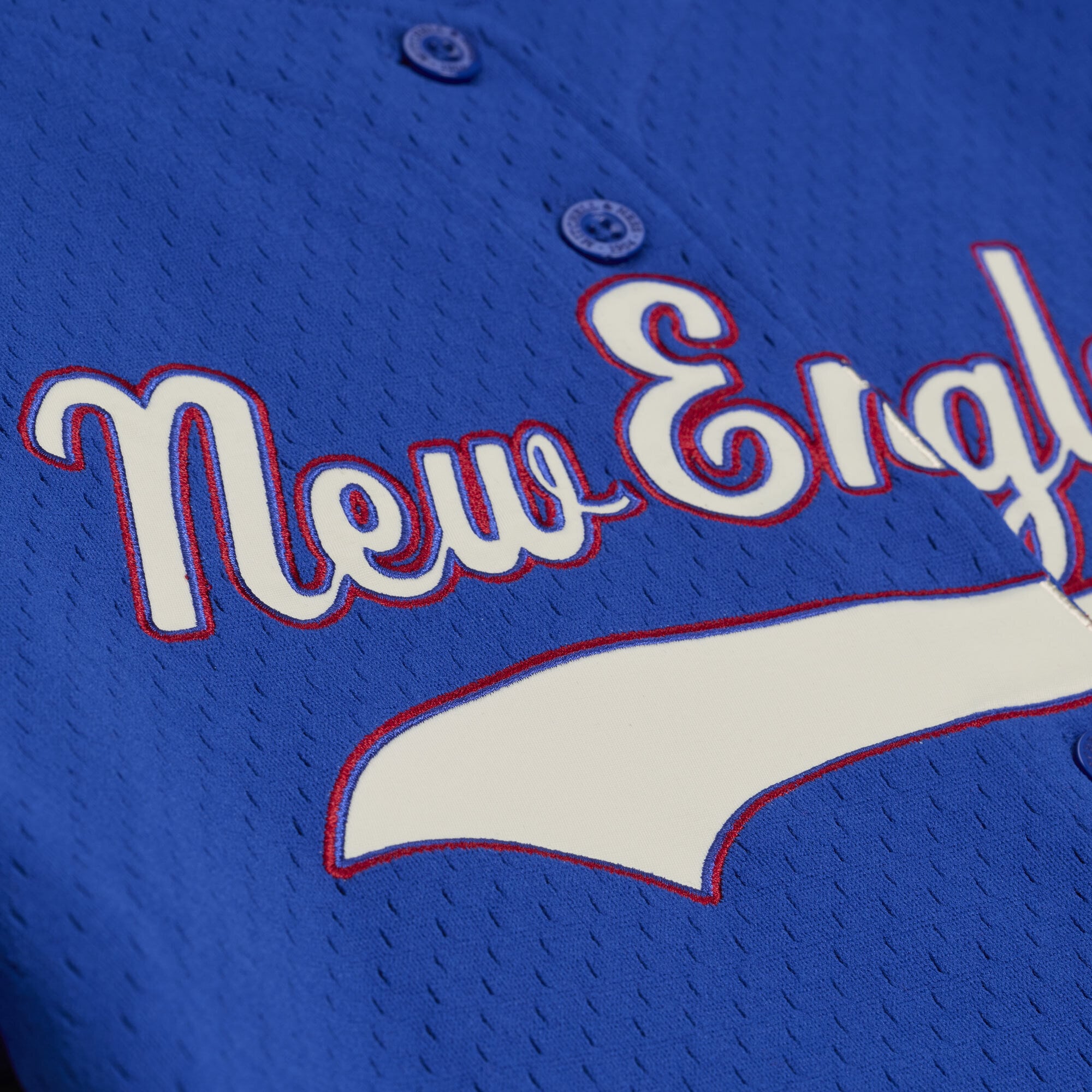 Maillot de baseball rétro Roots des New England Patriots, couleur royale, pour femmes, Mitchell & Ness.