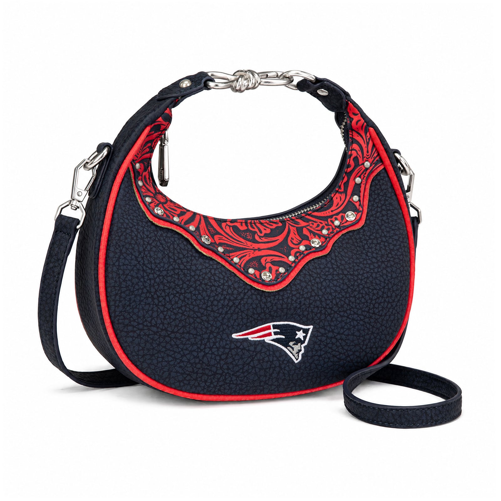 Sac à bandoulière croissant Montana West New England Patriots pour femmes
