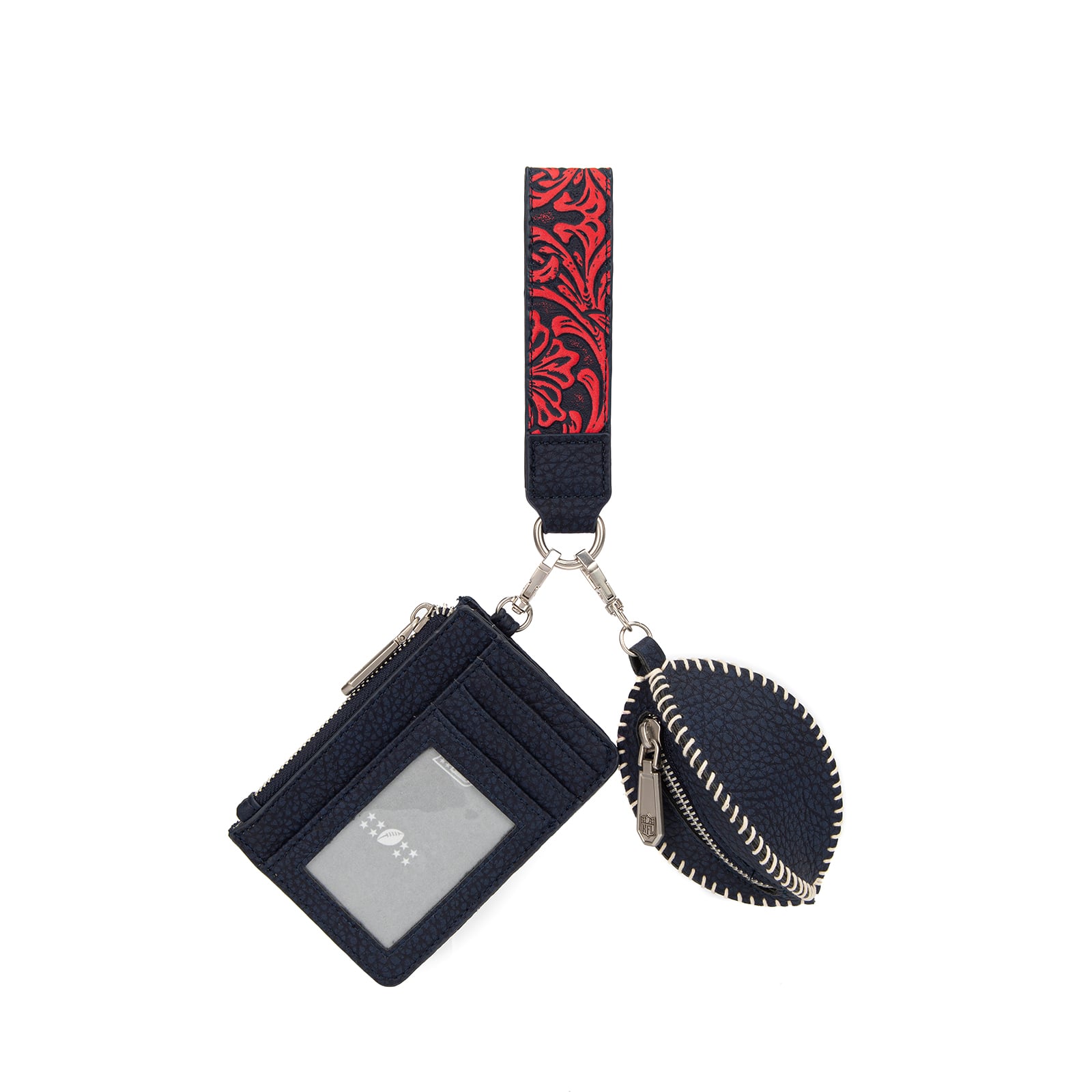 Portefeuille et bracelet porte-clés football Montana West New England Patriots pour femme
