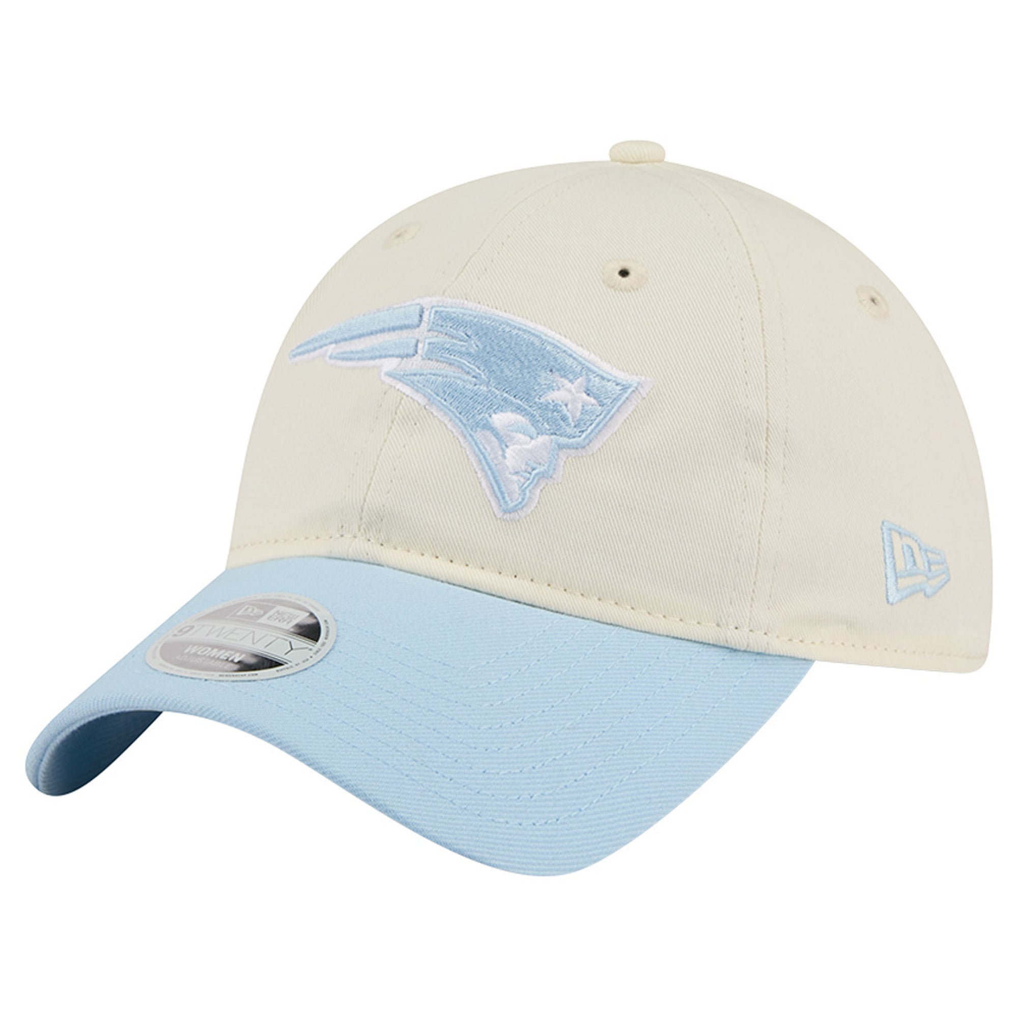 Casquette ajustable New Era crème/bleu côtier New England Patriots 9TWENTY pour femme