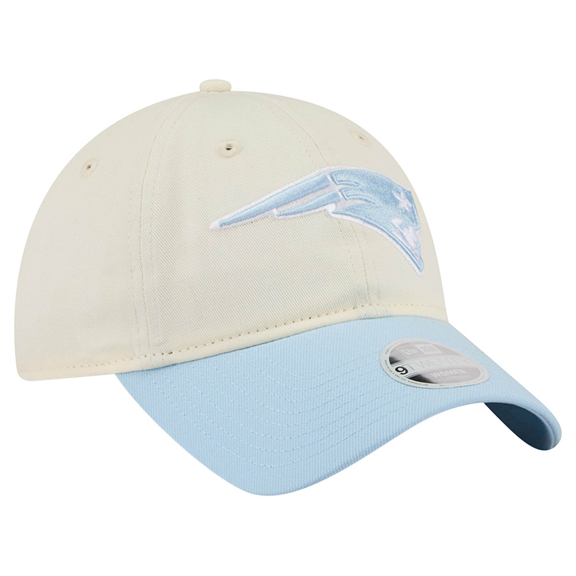 Casquette ajustable New Era crème/bleu côtier New England Patriots 9TWENTY pour femme