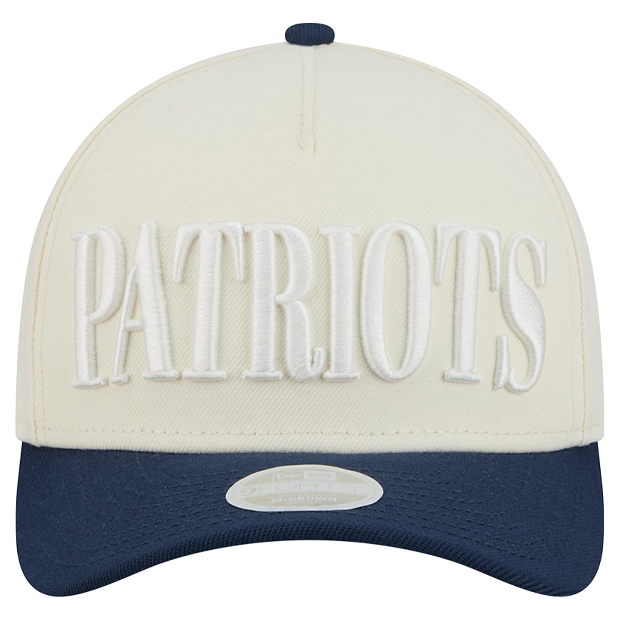 Women's New Era Cream/Navy New England Patriots Tonal A-Frame 9FORTY Adjustable Hat