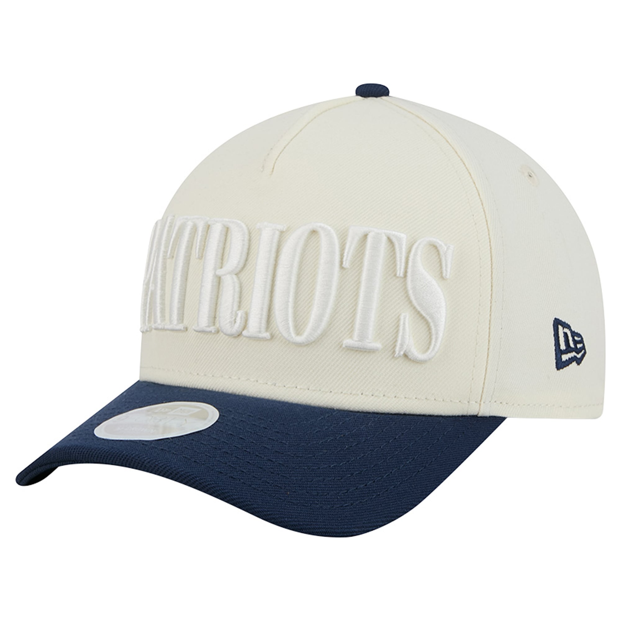 Women's New Era Cream/Navy New England Patriots Tonal A-Frame 9FORTY Adjustable Hat