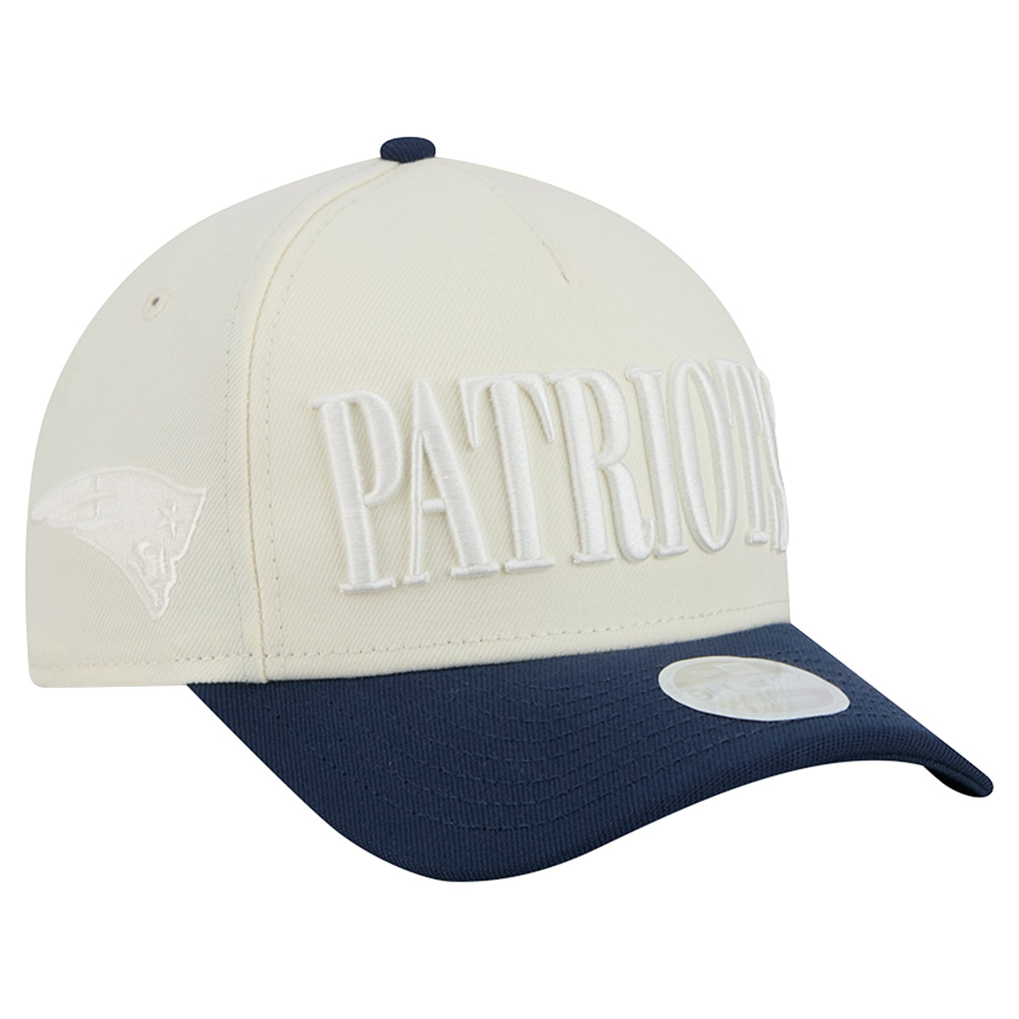 Women's New Era Cream/Navy New England Patriots Tonal A-Frame 9FORTY Adjustable Hat