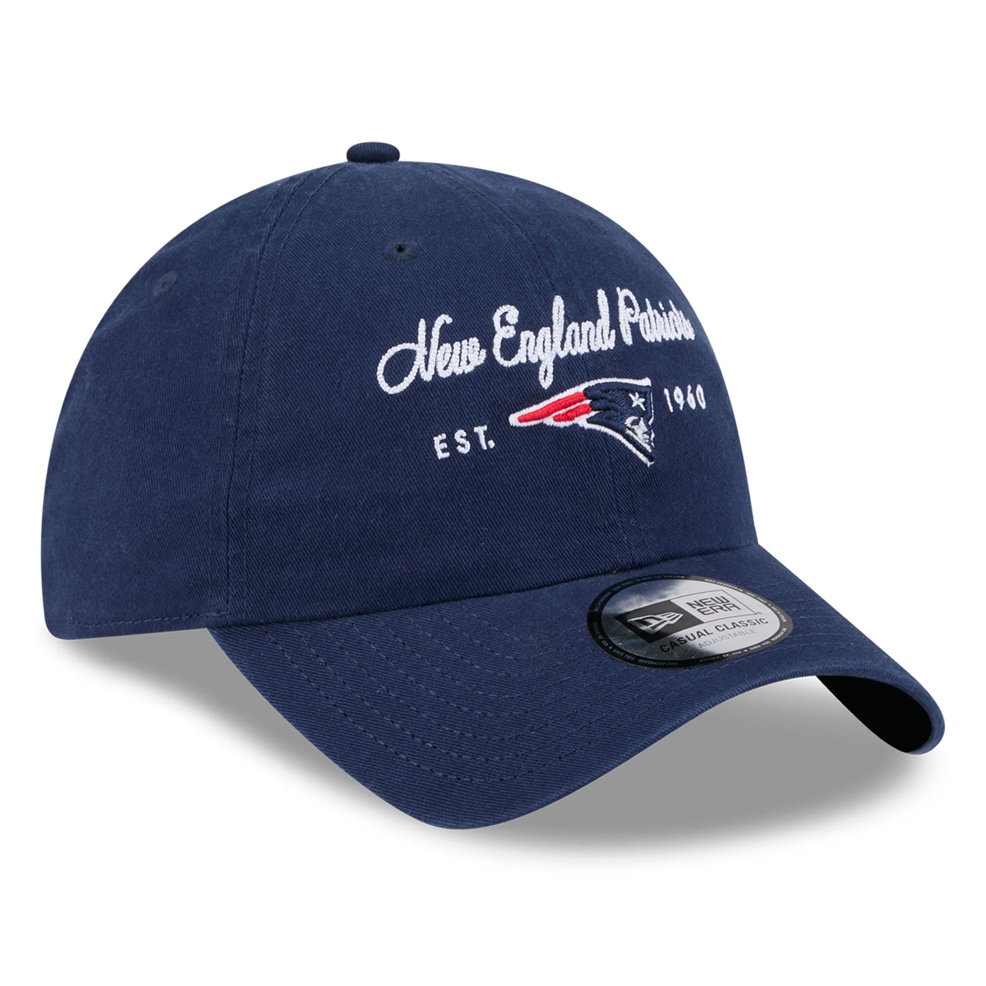 Casquette New Era marine New England Patriots pour femme, style classique décontracté et ajustable