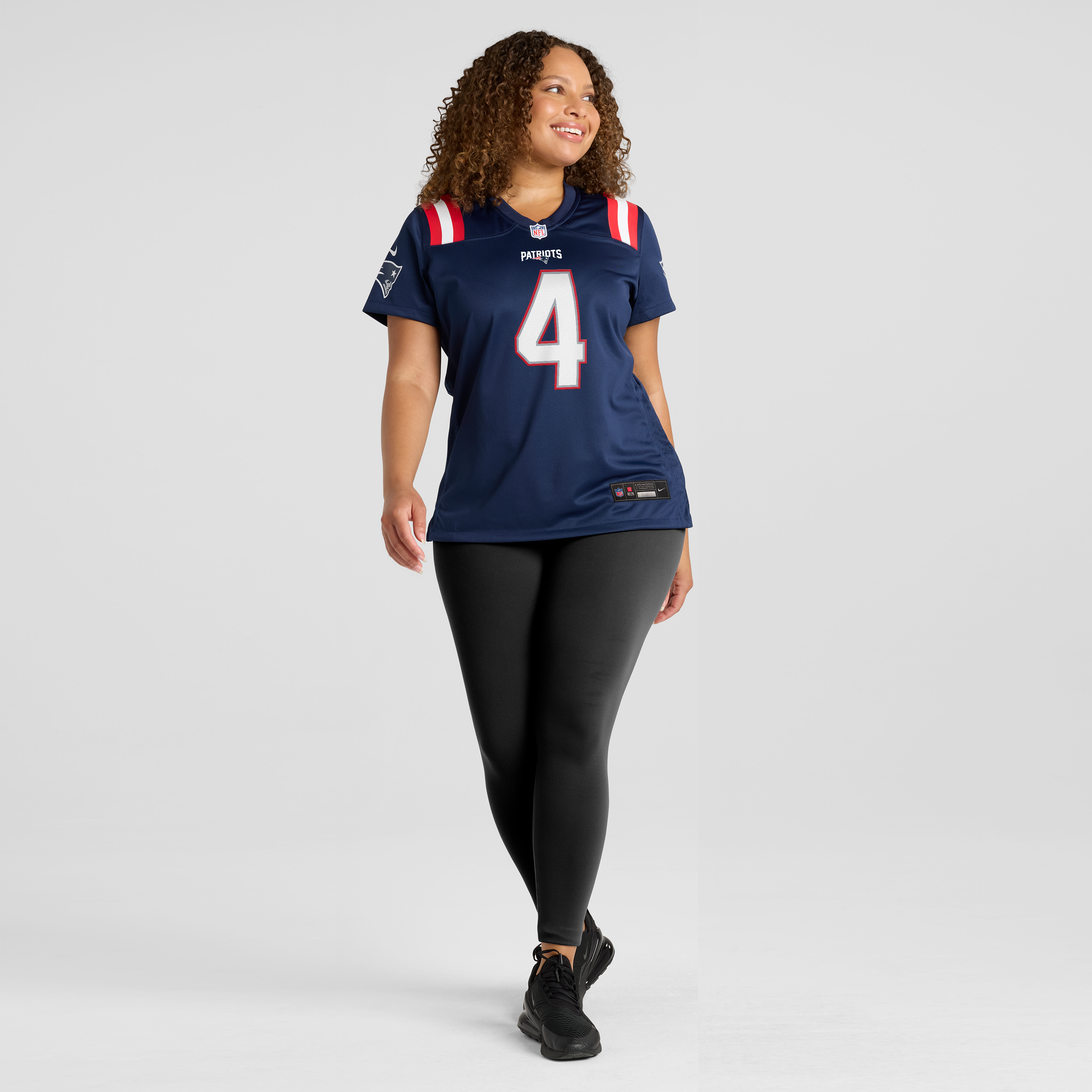 Maillot de match retiré l'équipe Nike Adam Vinatieri bleu marine des New England Patriots pour femmes