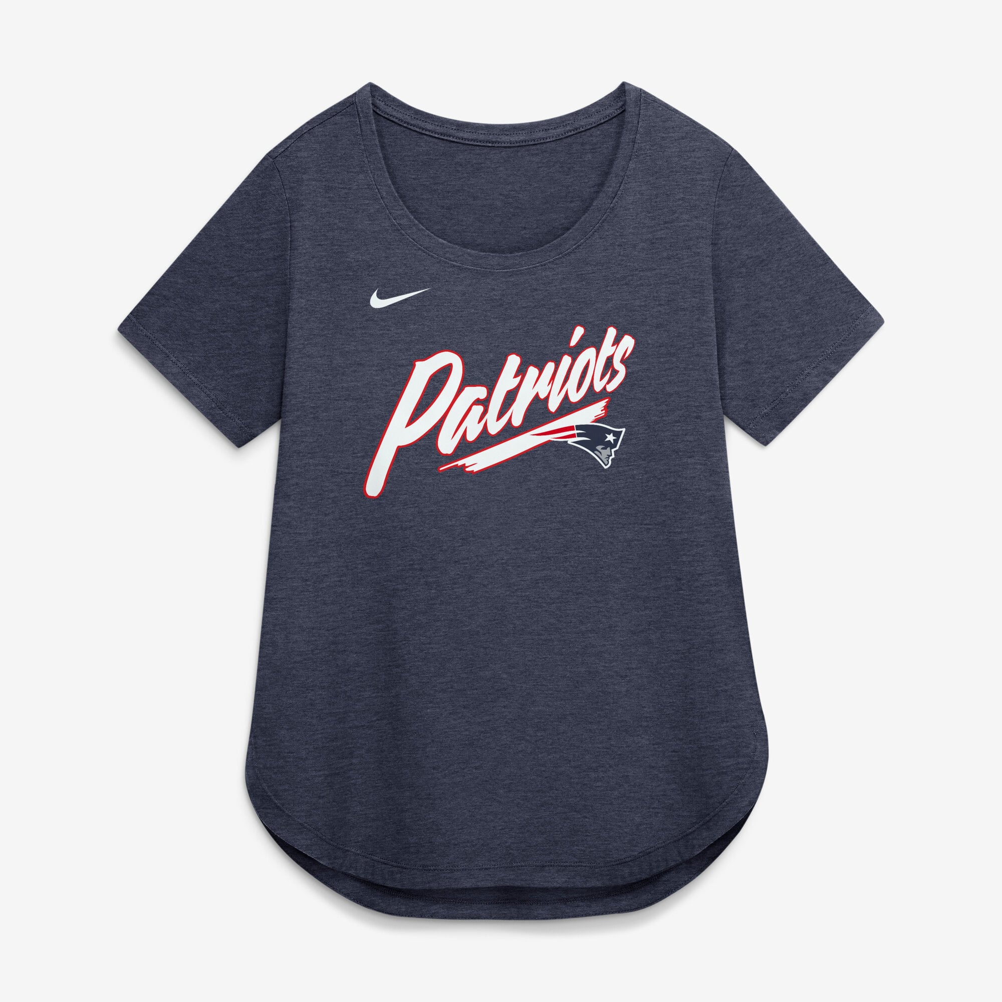 Women's Nike Athletic Heather Navy New England Patriots Lockup Tri-Blend T-Shirt