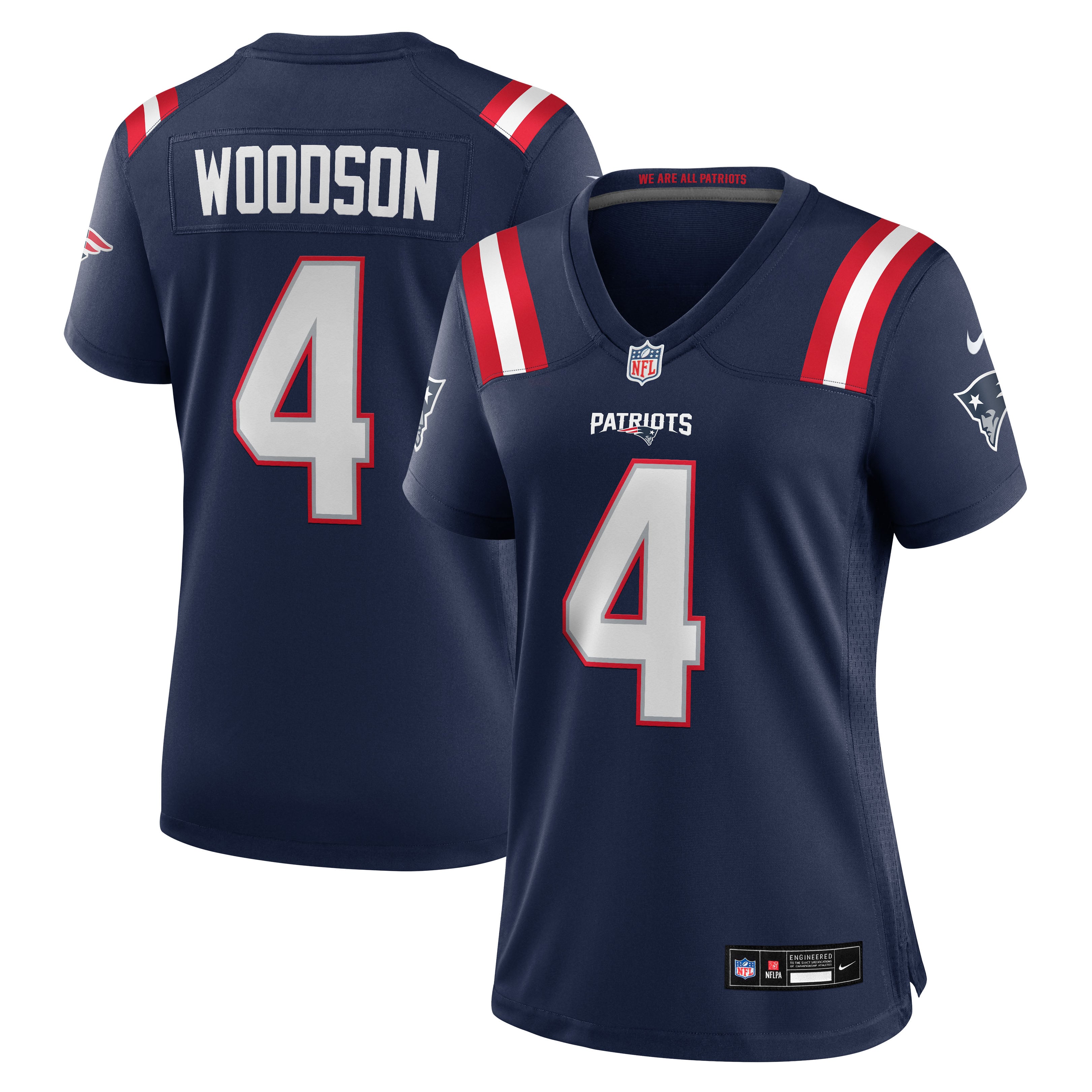 Women's Nike Craig Woodson Navy New England Patriots Team Game Jersey