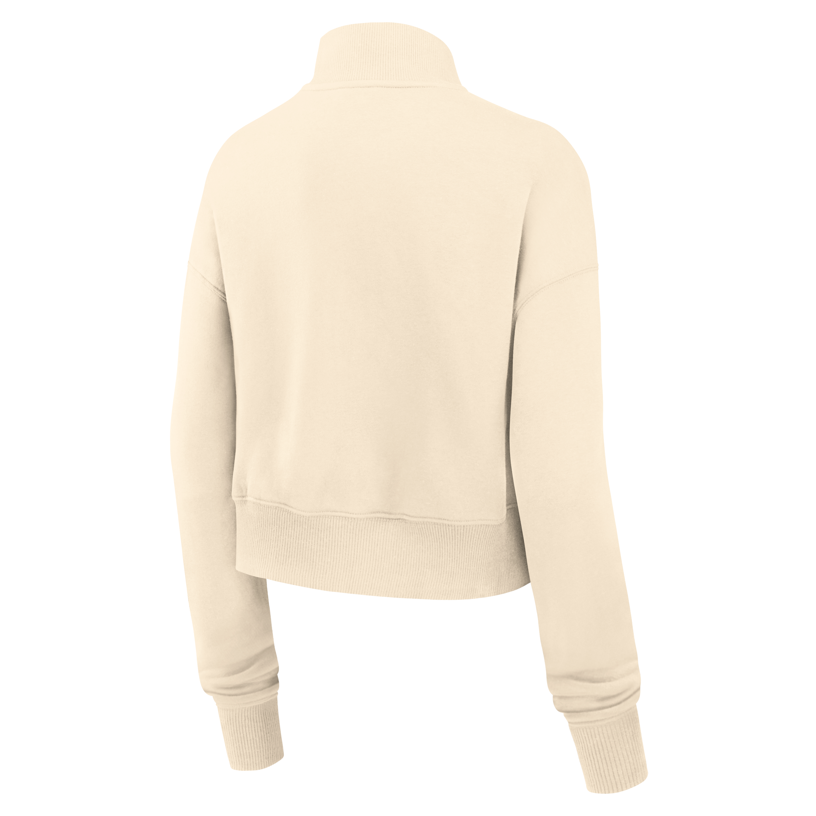 Sweat-shirt court à demi-zip en polaire Nike Legacy Phoenix pour femme, couleur crème, New England Patriots