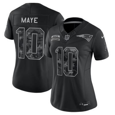 Drake Maye New England Patriots Nike Women's 2026 Salute to Service Stitched Limited Jersey - Black