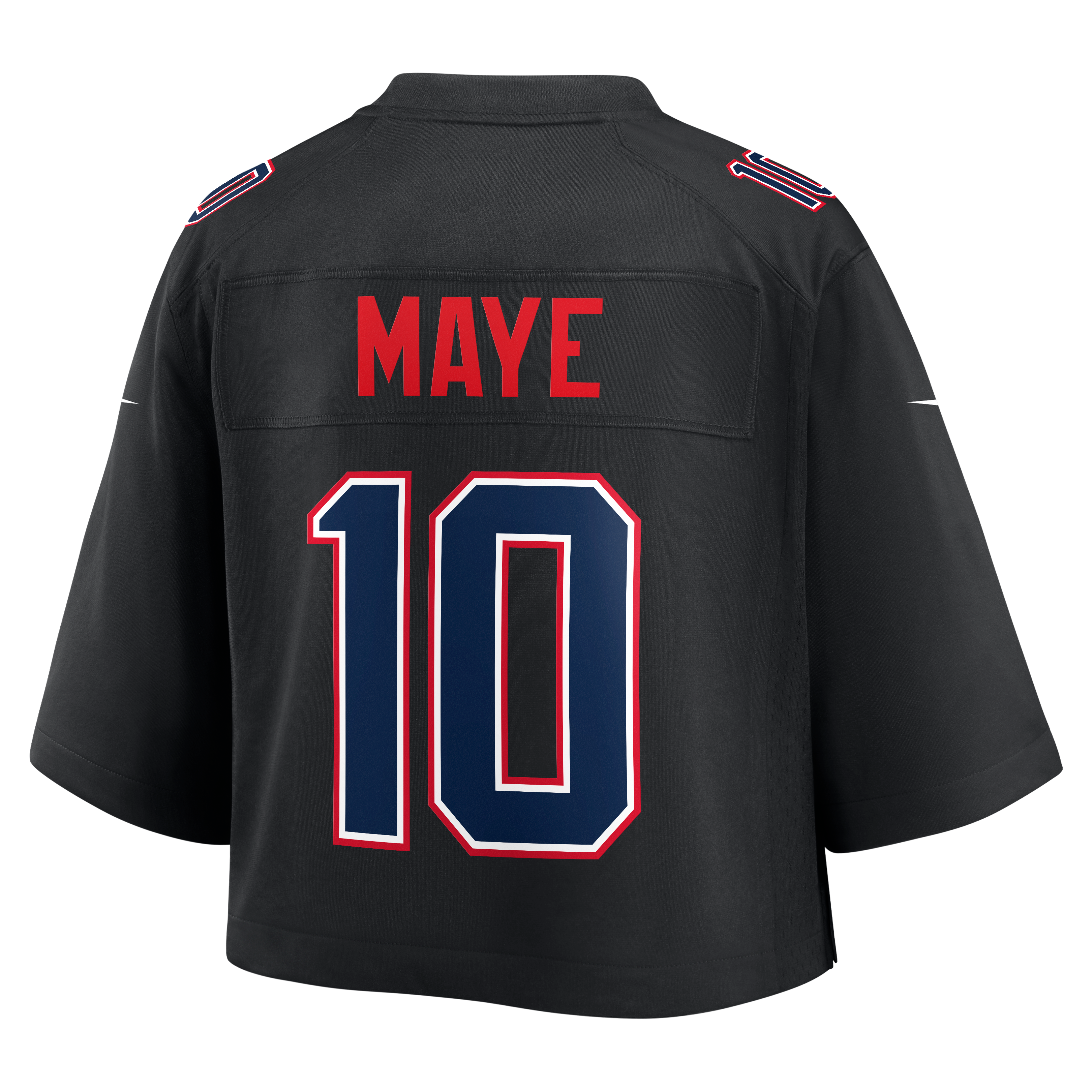Maillot de match court Nike Drake Maye blanc des New England Patriots pour femmes
