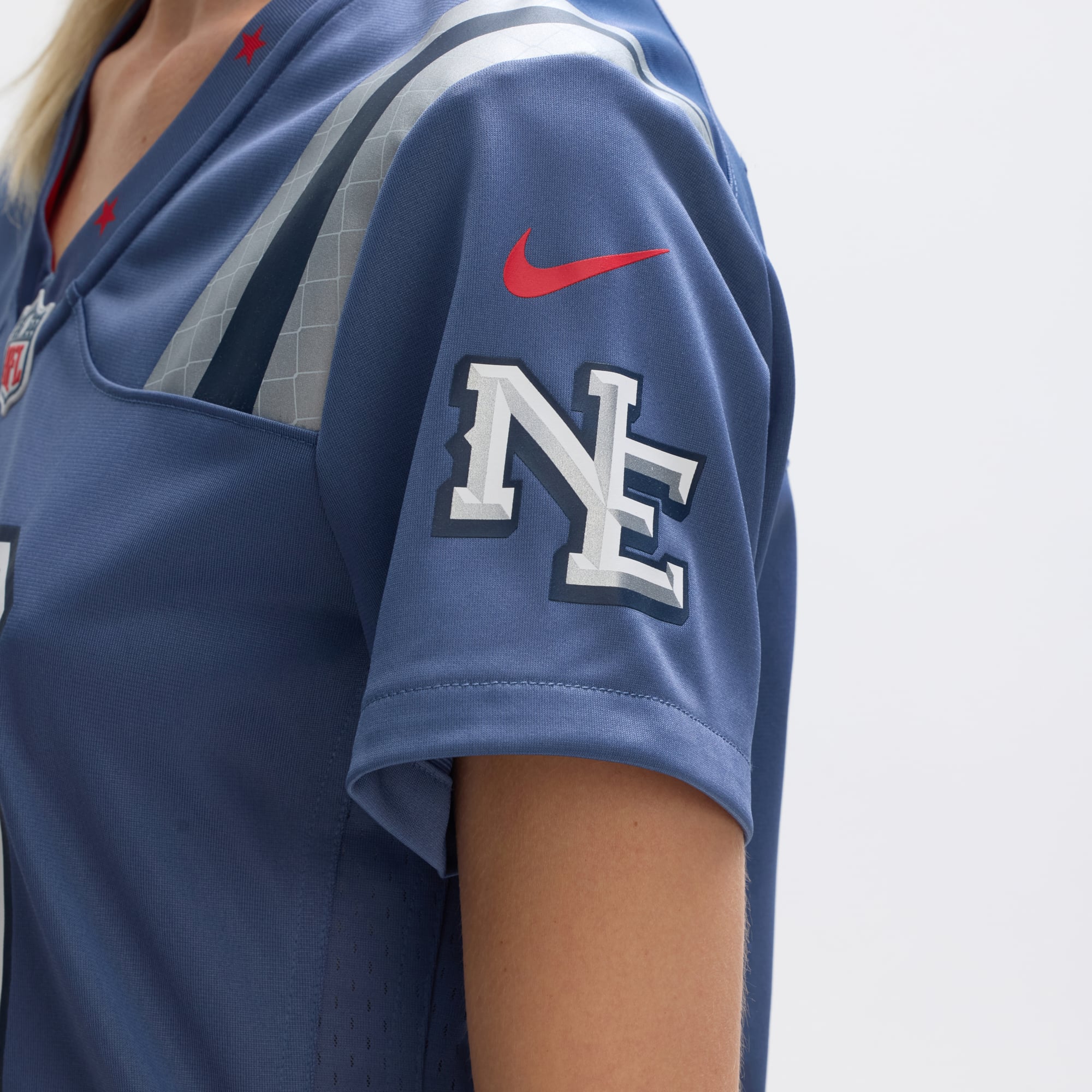 Women's Nike Drake Maye Blue New England Patriots Rivalries Collection Game Jersey