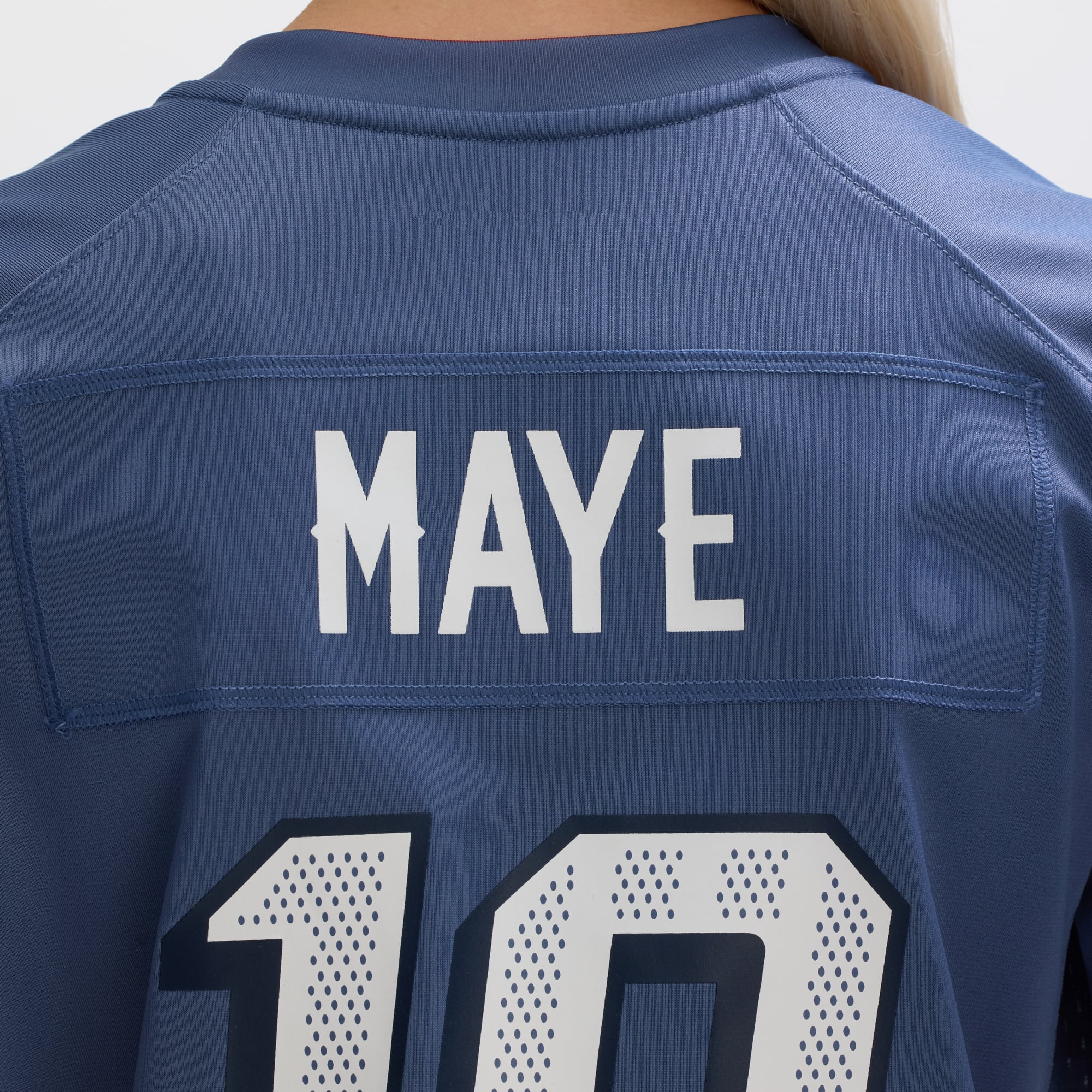 Women's Nike Drake Maye Blue New England Patriots Rivalries Collection Game Jersey