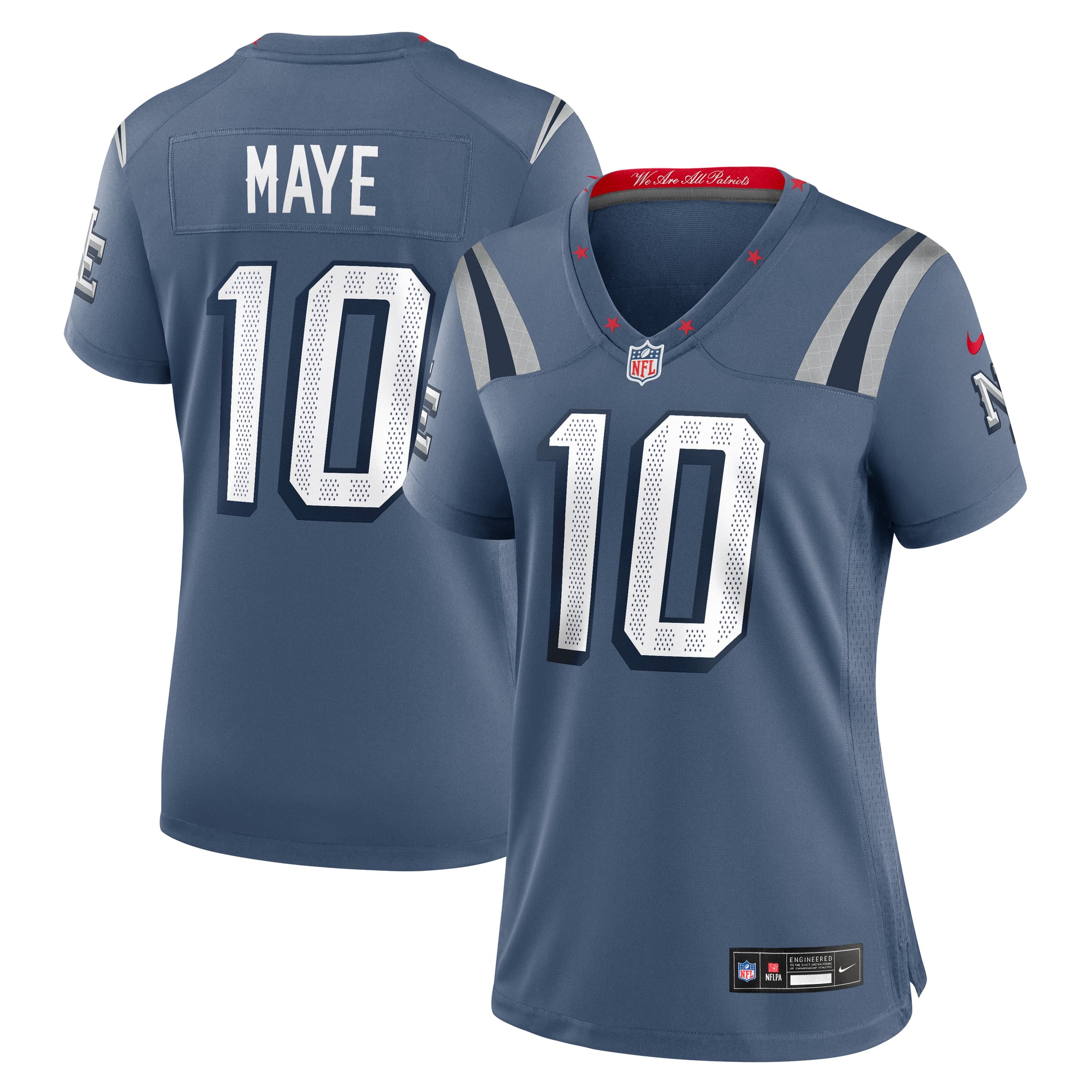 Women's Nike Drake Maye Blue New England Patriots Rivalries Collection Game Jersey
