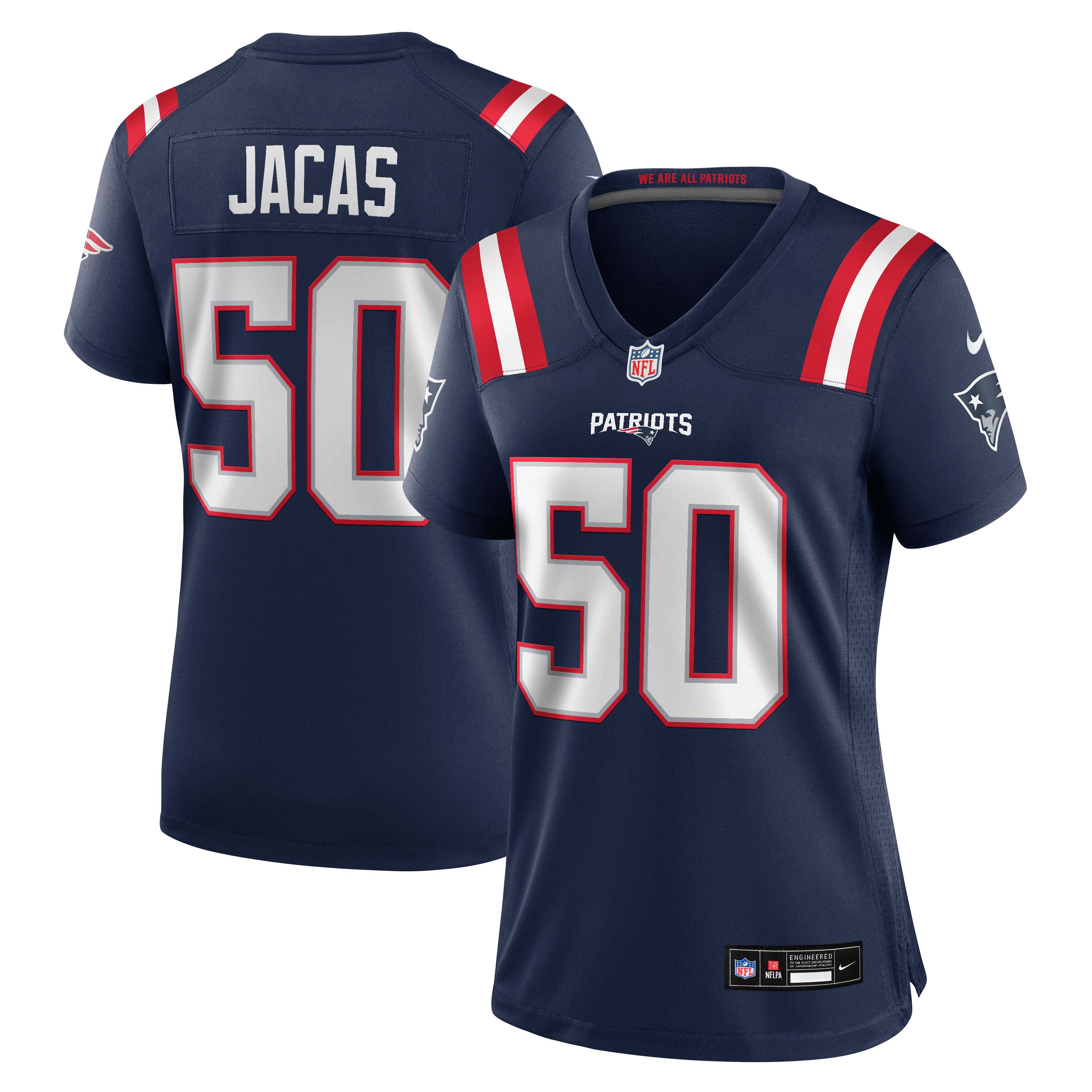 Women's Nike Gabe Jacas Navy New England Patriots Team Game Jersey
