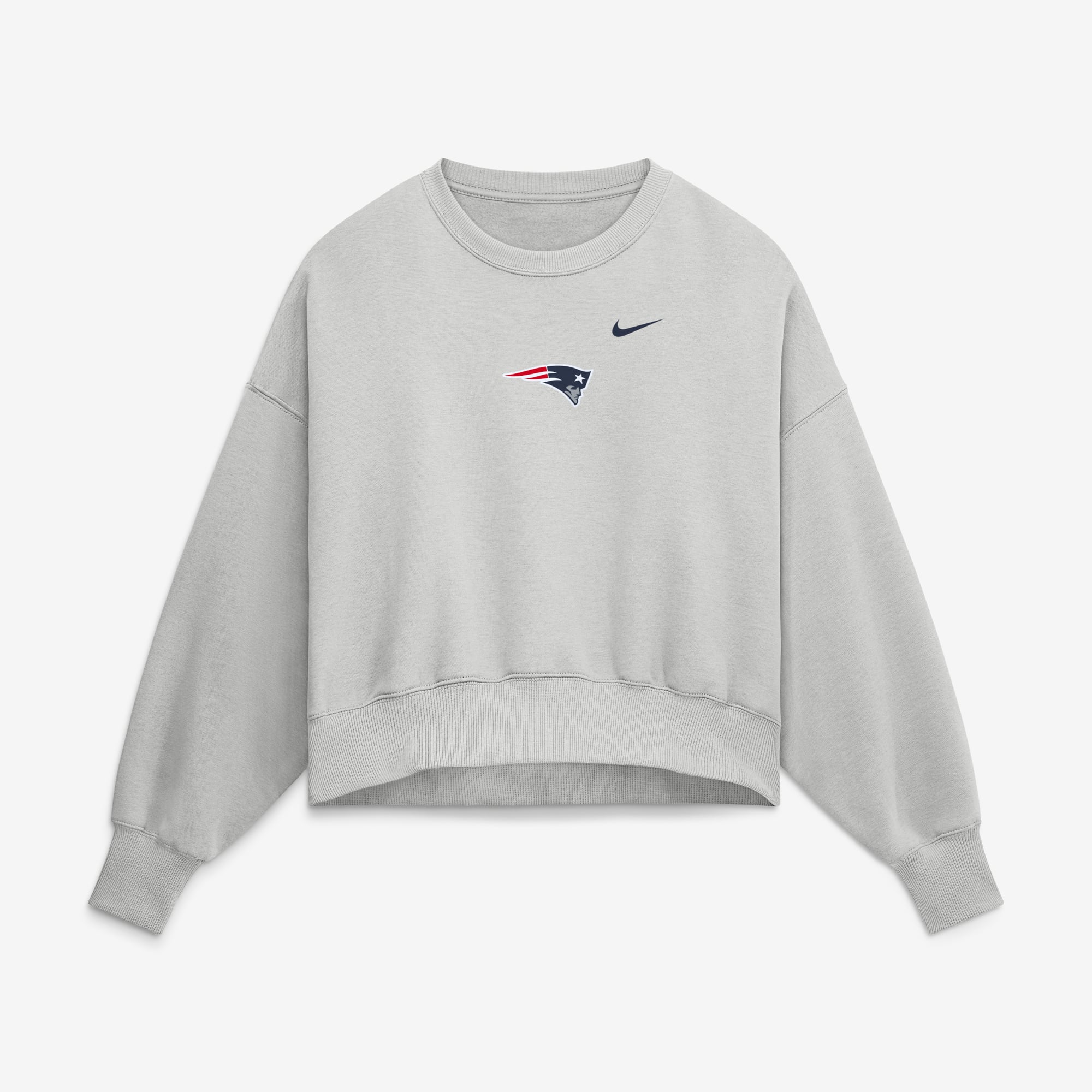Sweat-shirt polaire surdimensionné Nike Primetime Phoenix gris New England Patriots pour femme