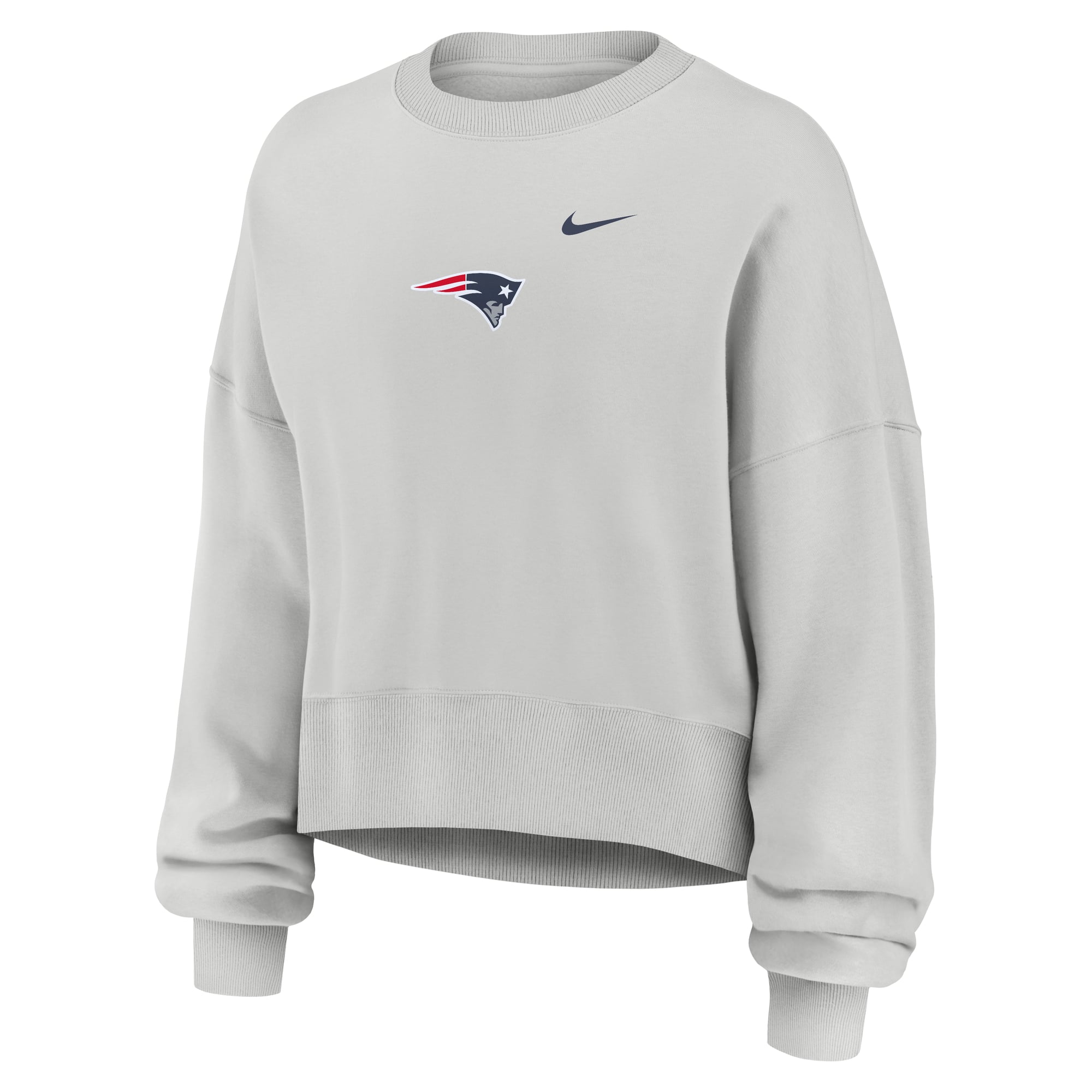 Sweat-shirt polaire surdimensionné Nike Primetime Phoenix gris New England Patriots pour femme