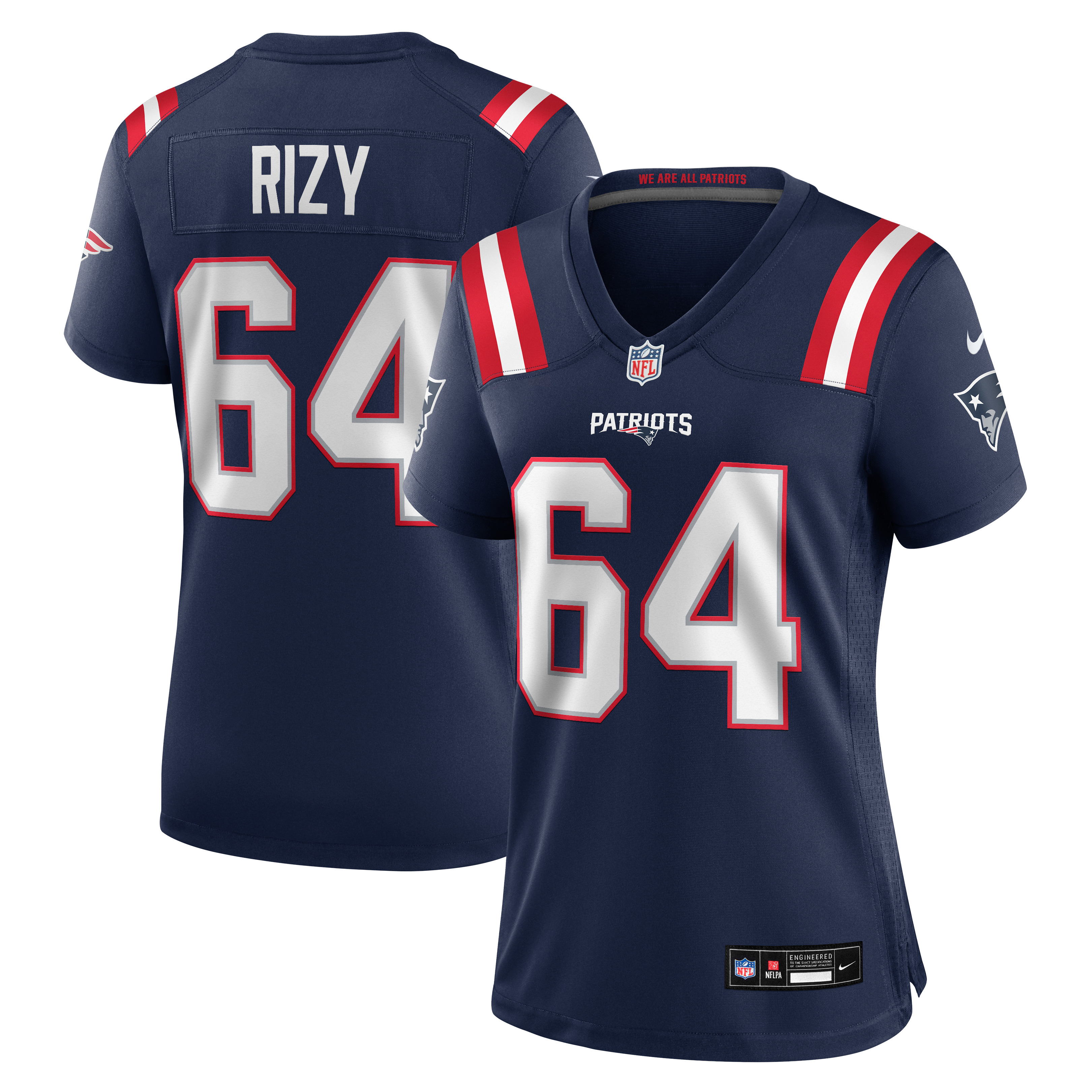 Women's Nike Jacob Rizy Navy New England Patriots Team Game Jersey