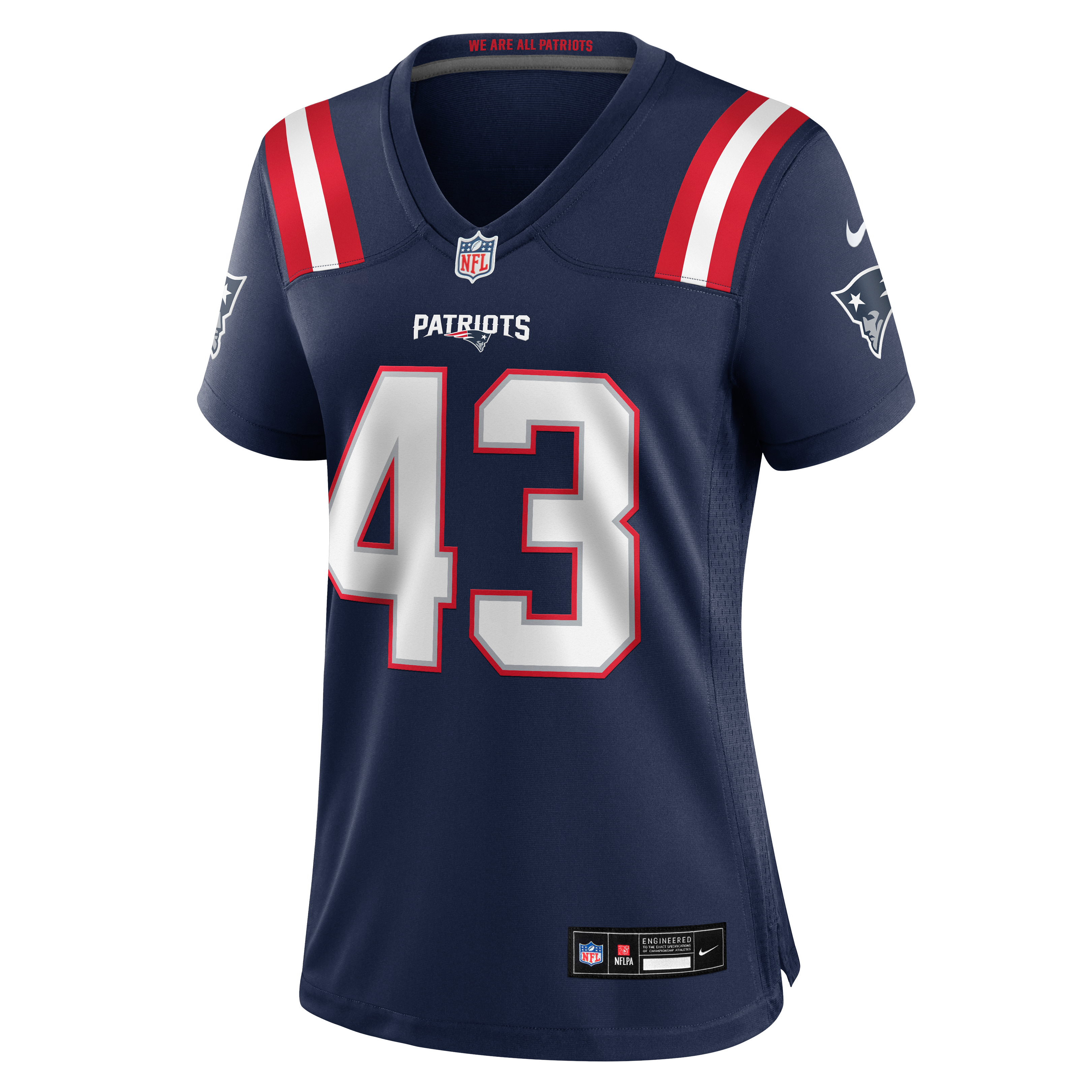 Women's Nike Jose Ramirez Navy New England Patriots Team Game Jersey