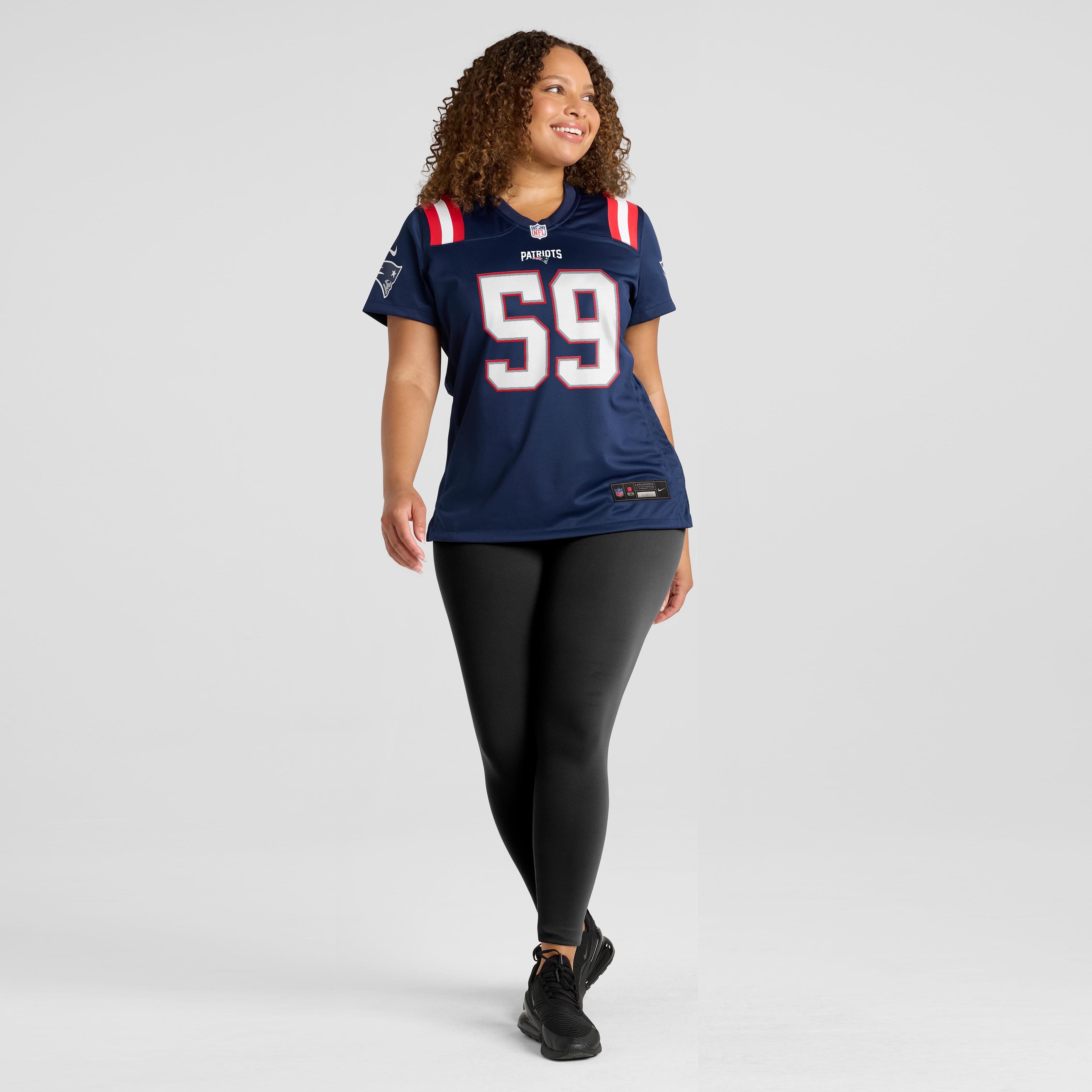 Women's Nike Khalil Jacobs Navy New England Patriots Team Game Jersey