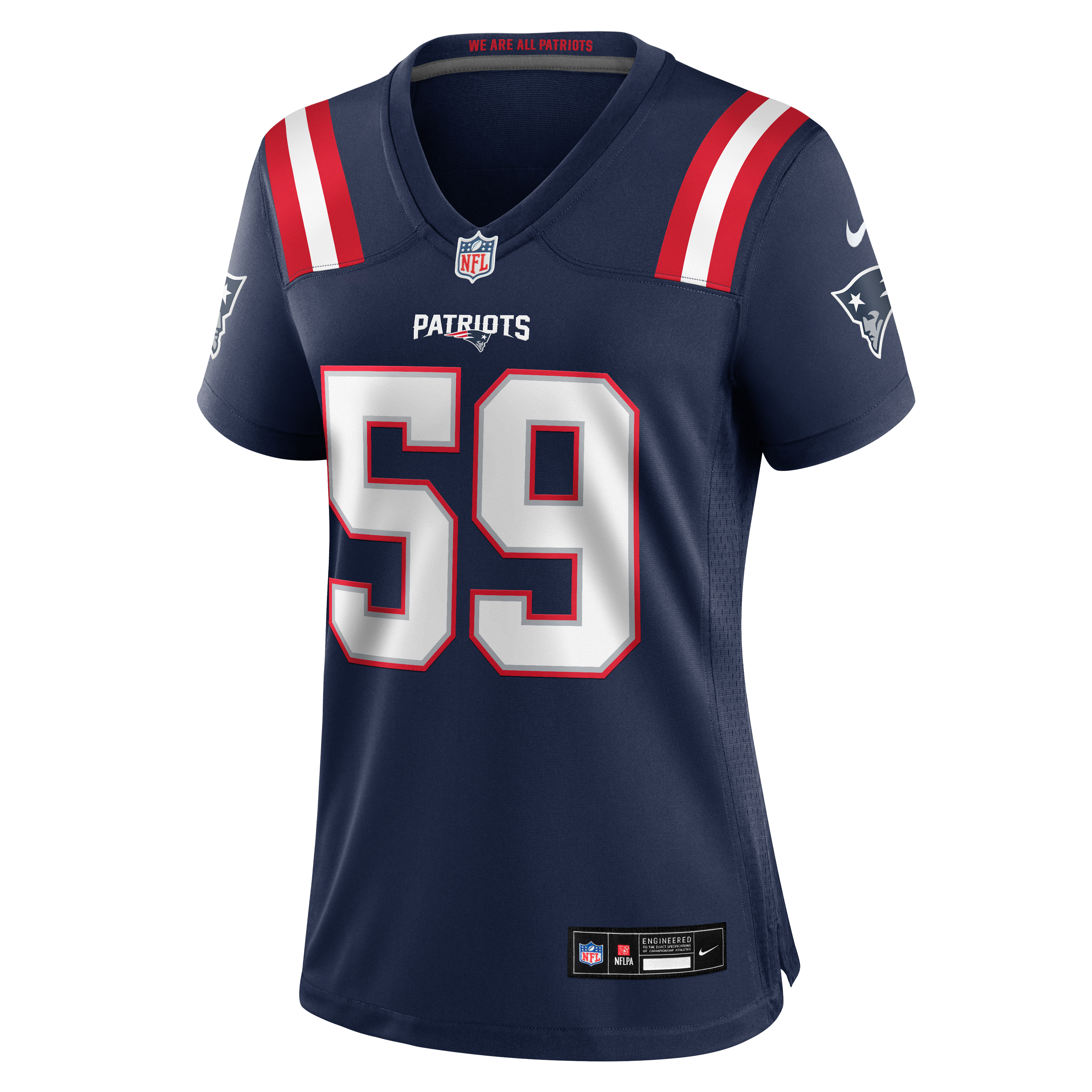 Women's Nike Khalil Jacobs Navy New England Patriots Team Game Jersey