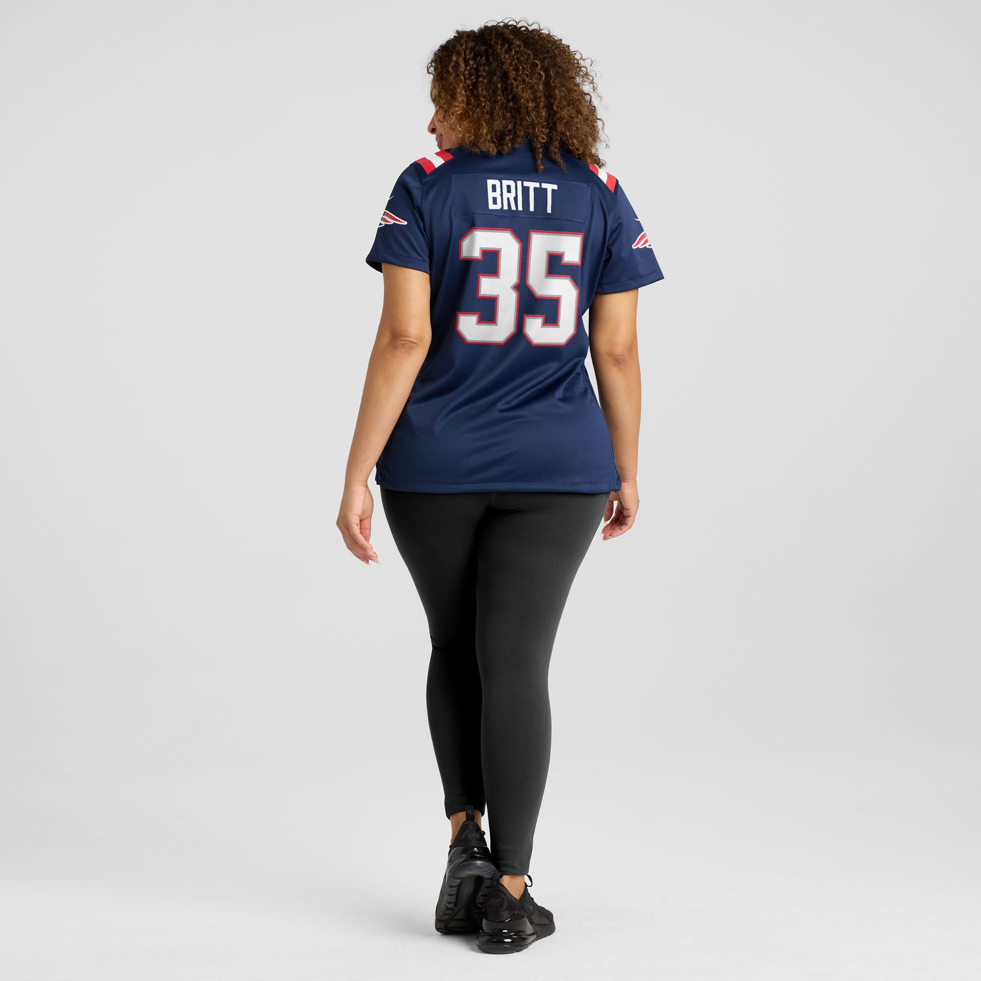 Maillot de match Nike K.J. Britt bleu marine des New England Patriots pour femmes