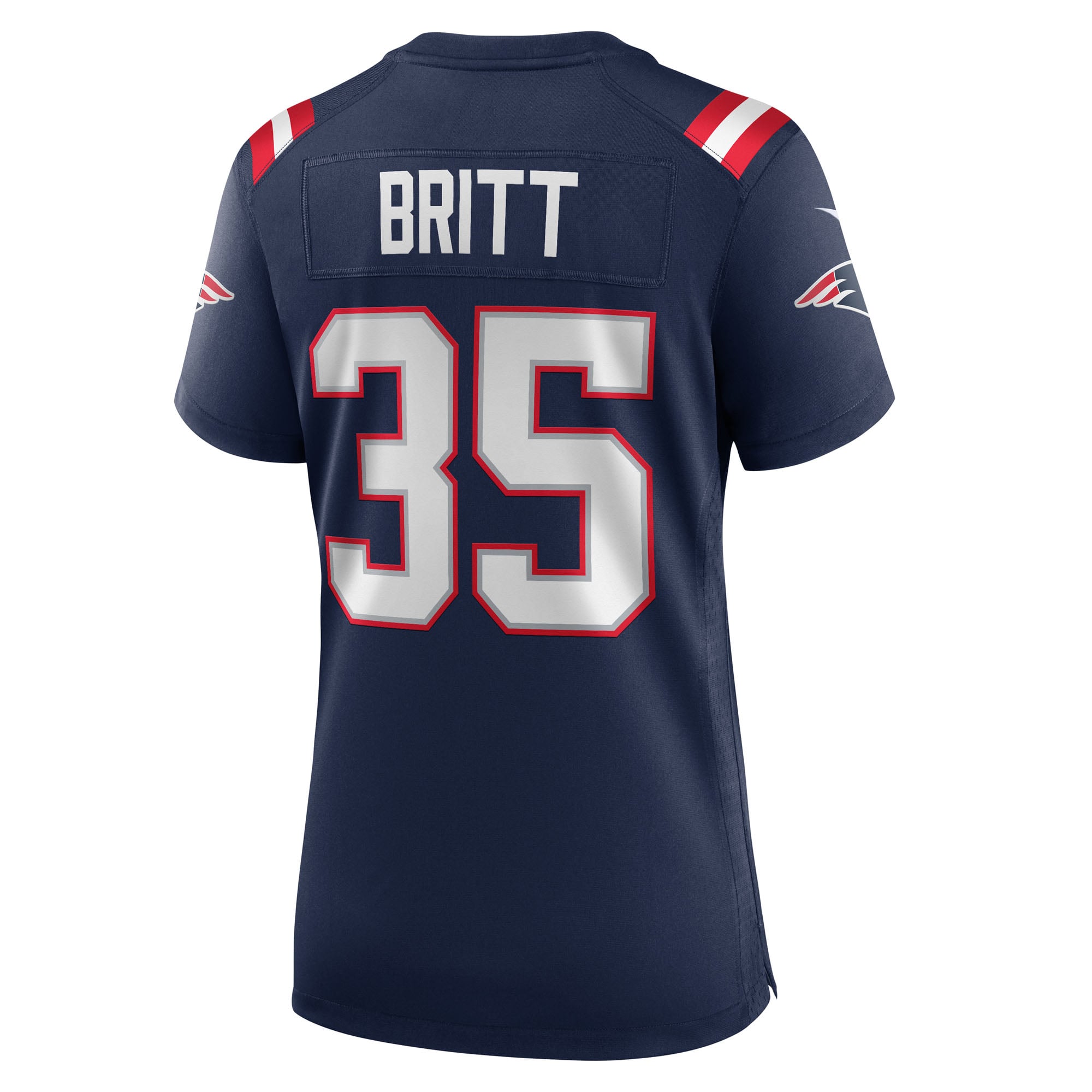 Maillot de match Nike K.J. Britt bleu marine des New England Patriots pour femmes